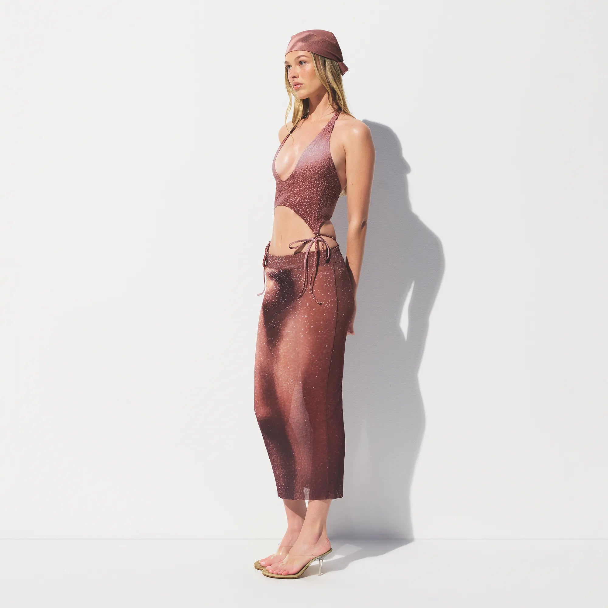 MESH COVER-UPS MIDI SKIRT | HENNA FK BODY PRINT - Image 4