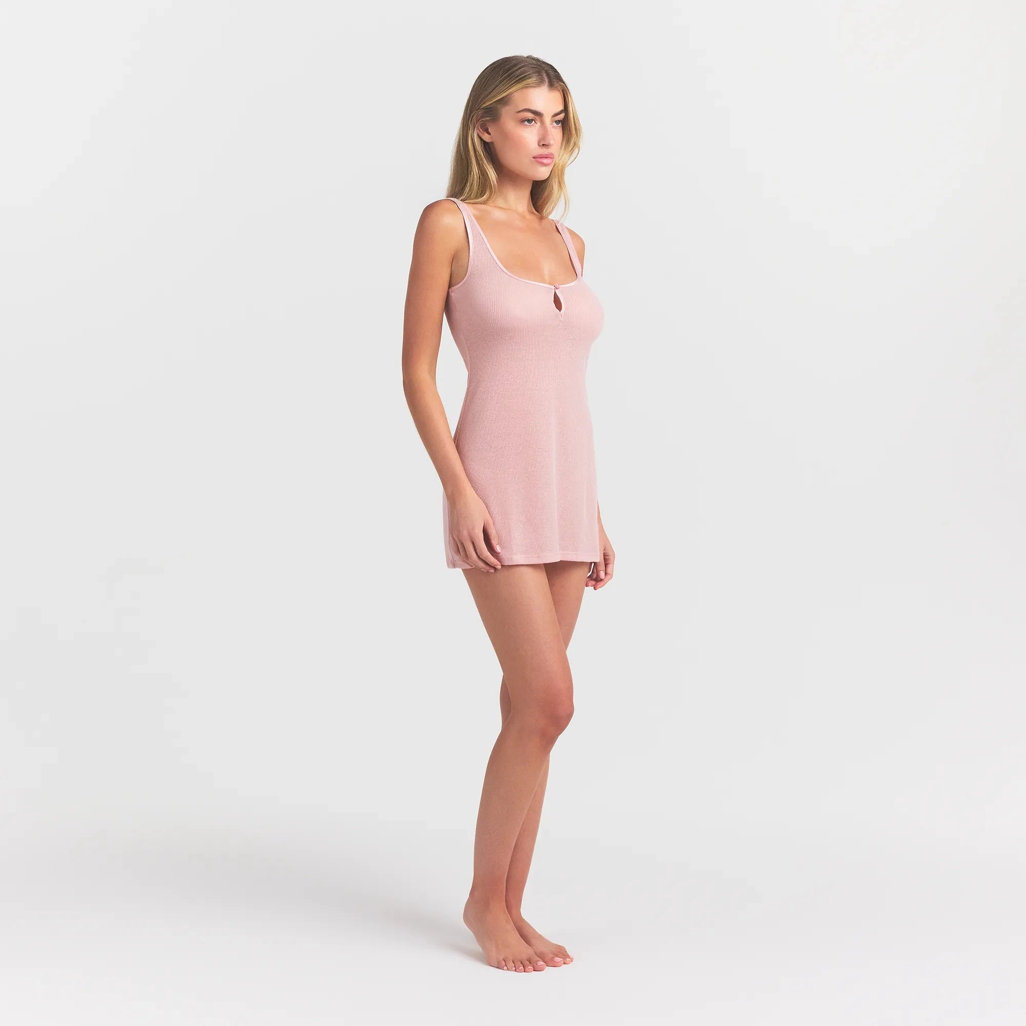 SHEER RIB MINI SLIP DRESS | MORGANITE - Image 3