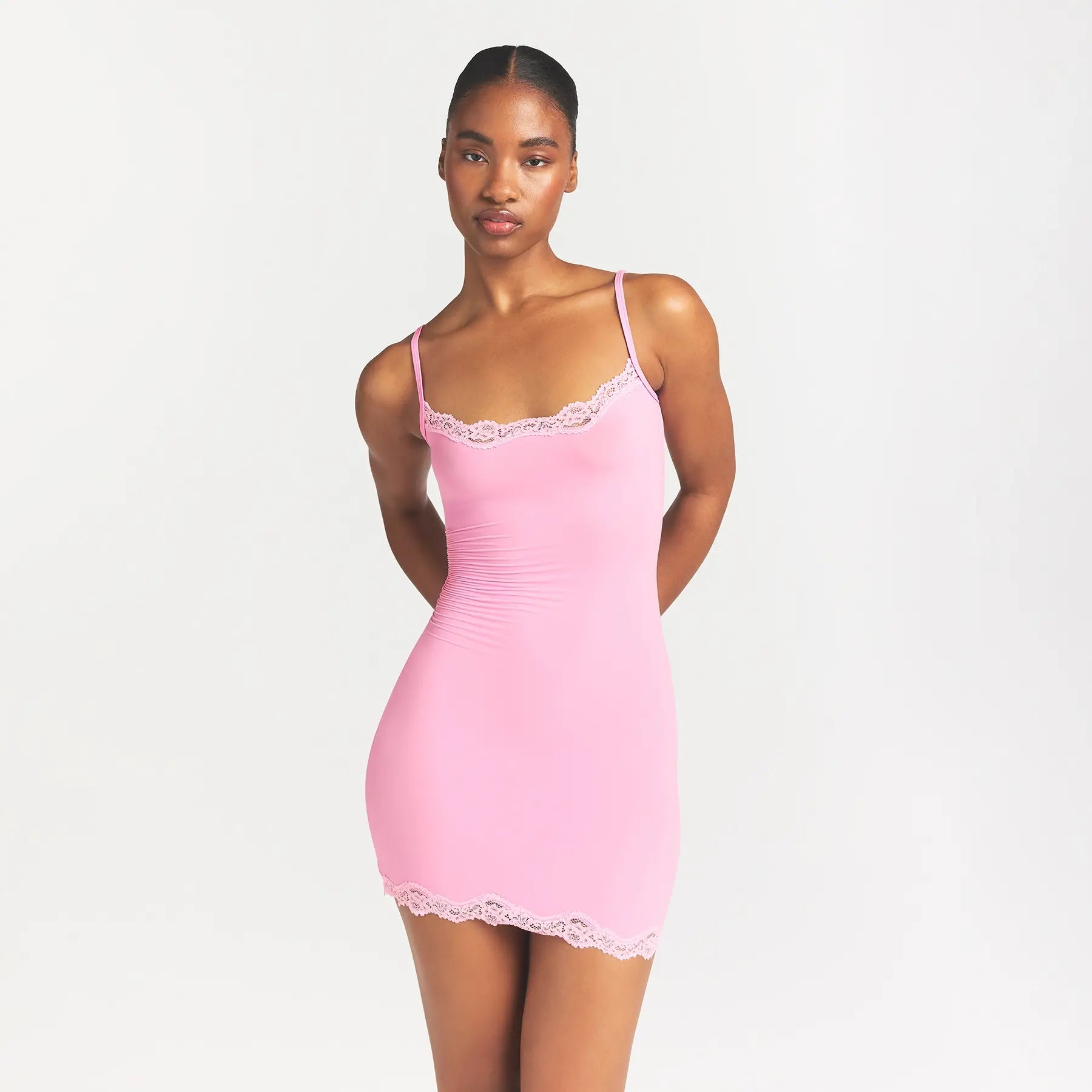 FITS EVERYBODY LACE SLIP DRESS | BUBBLE GUM TONAL - Image 3