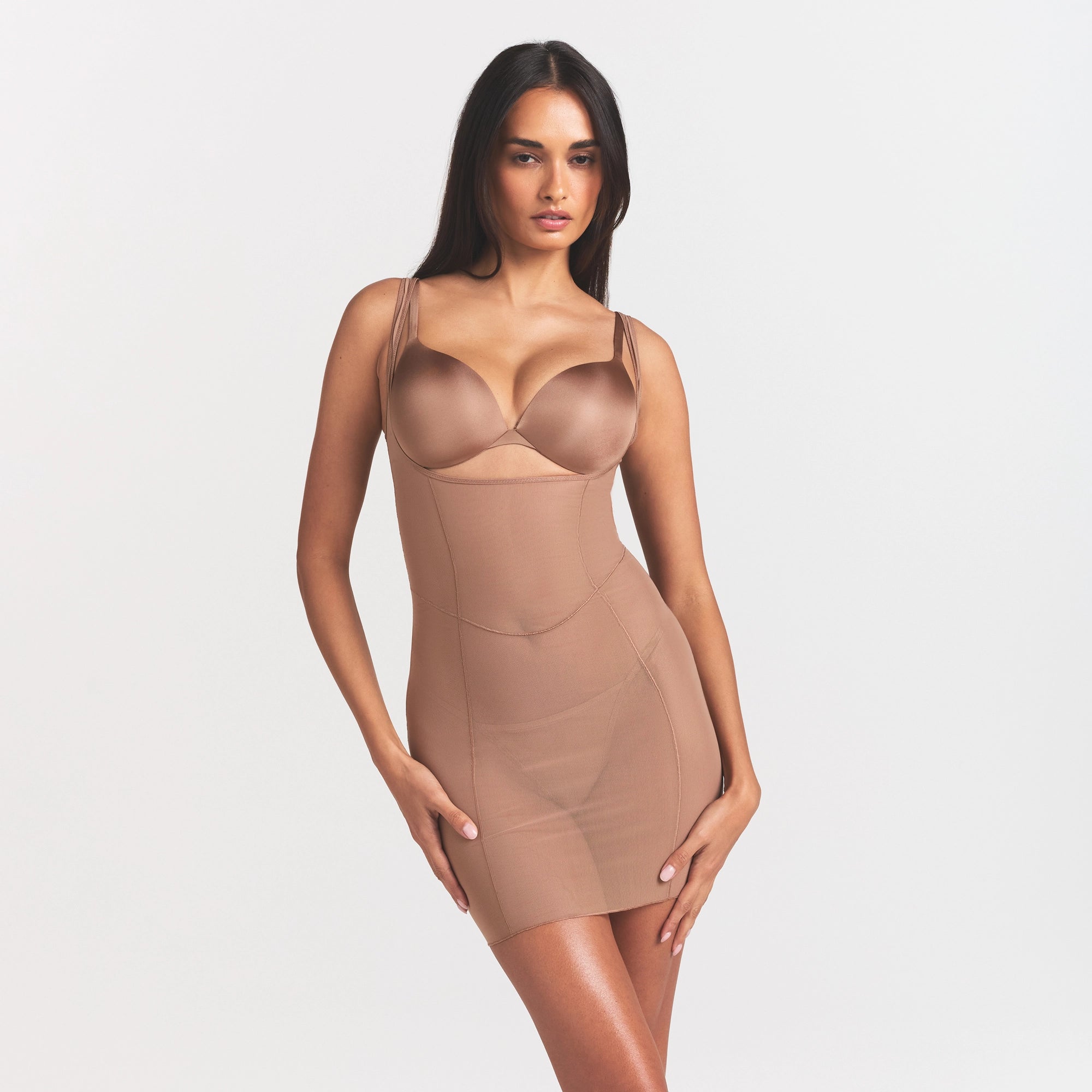 POWER MESH SHAPEWEAR OPEN BUST SLIP DRESS | SIENNA - Image 3