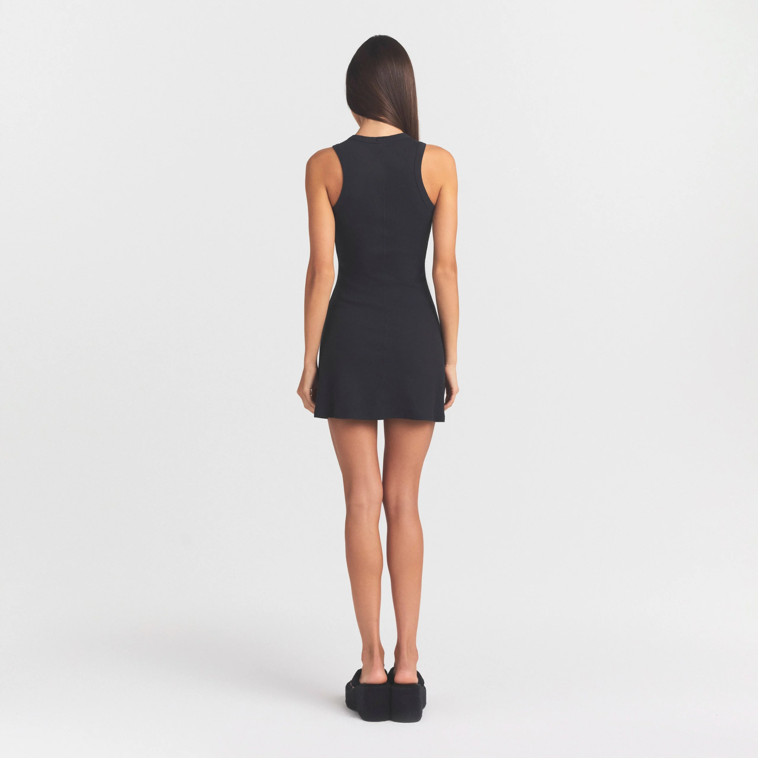 COTTON RIB TANK DRESS | SOOT - Image 4