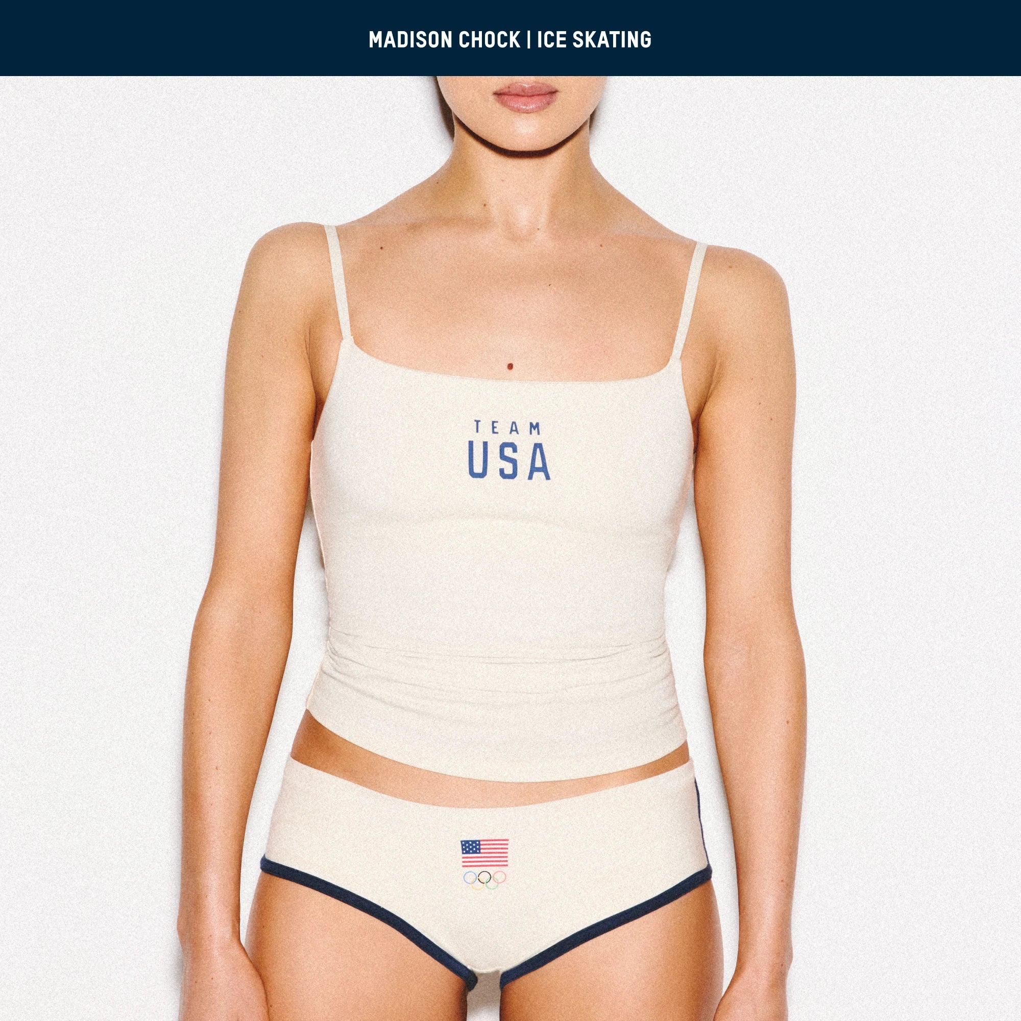 SKIMS FOR TEAM USA COTTON JERSEY OLYMPIC CAMI | ECRU - Image 5