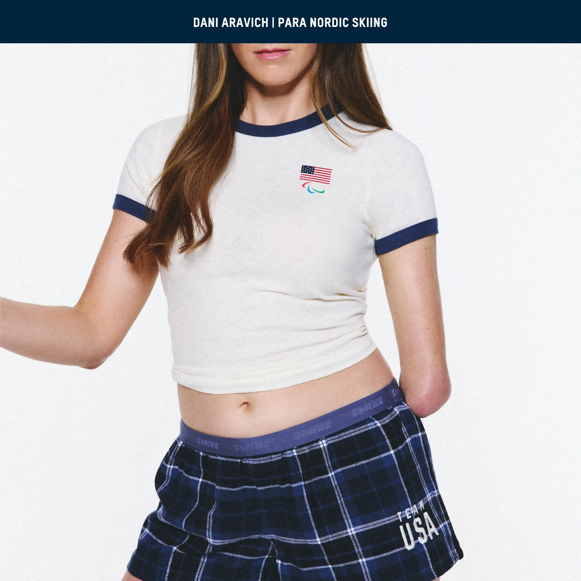 SKIMS FOR TEAM USA WORN IN JERSEY PARALYMPIC SHRUNKEN T-SHIRT | ECRU - Image 6