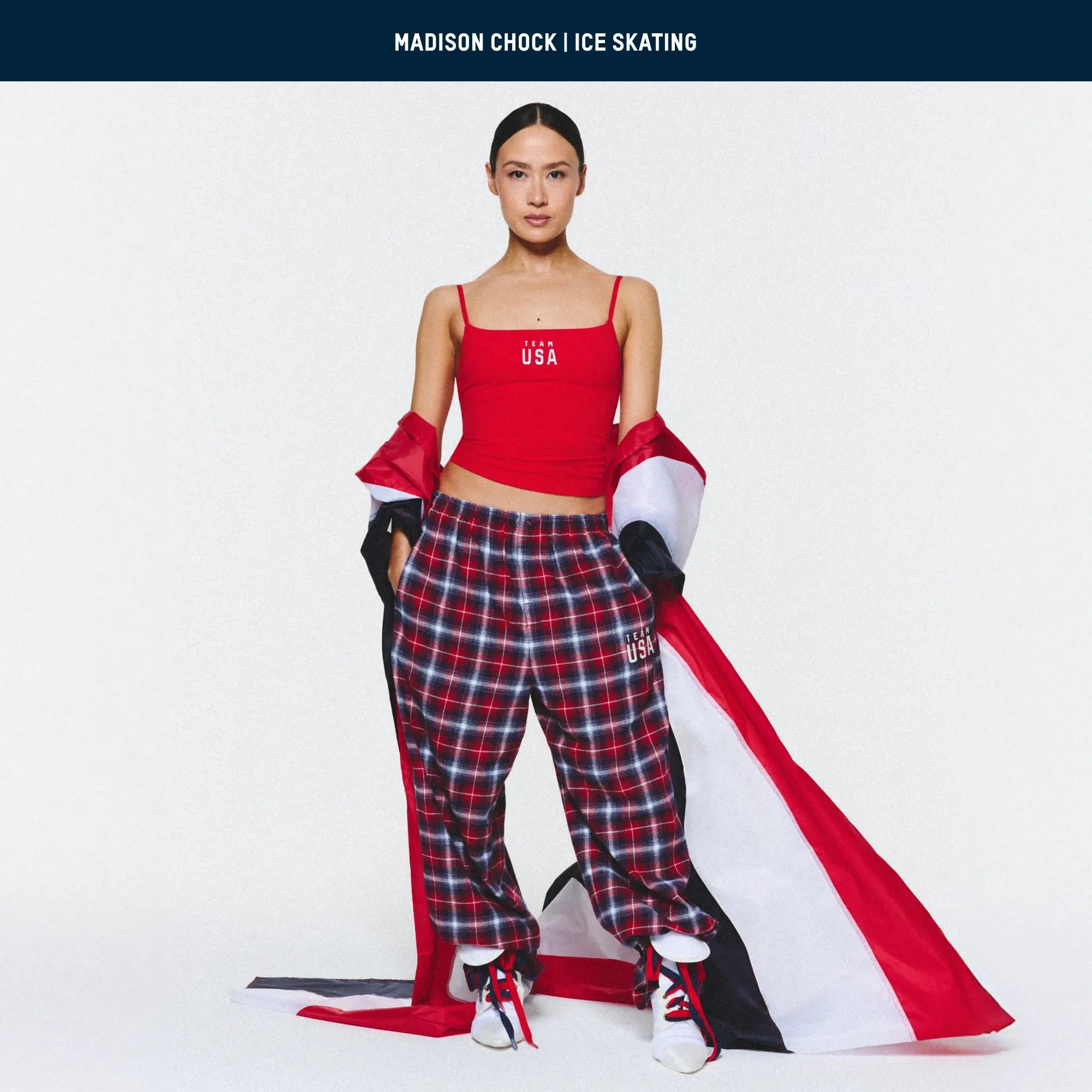 SKIMS FOR TEAM USA FLANNEL SLEEP OLYMPIC PANT | RED PLAID - Image 6