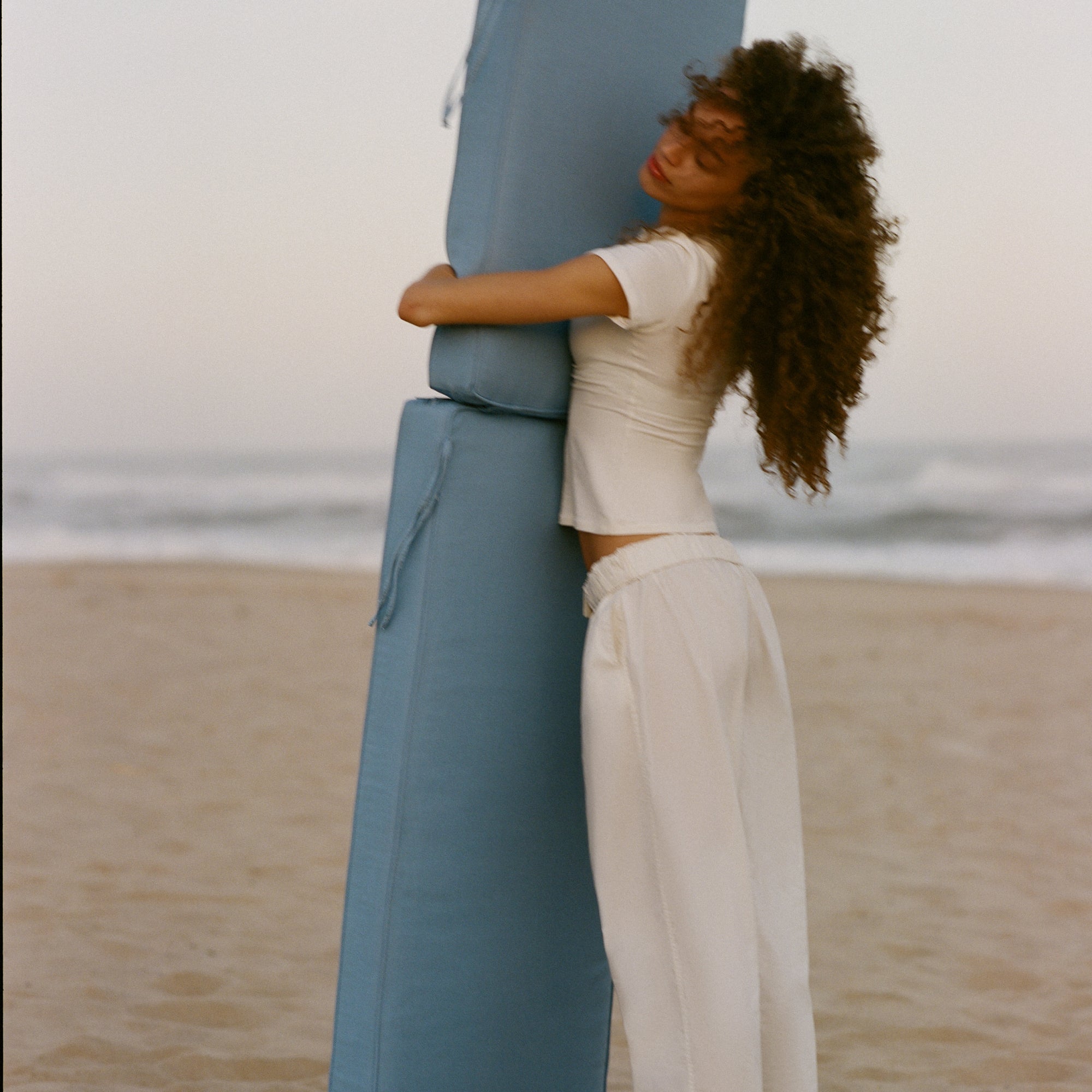 WOVEN COTTON OVERSIZED STRAIGHT LEG PANT | EGRET - Image 5