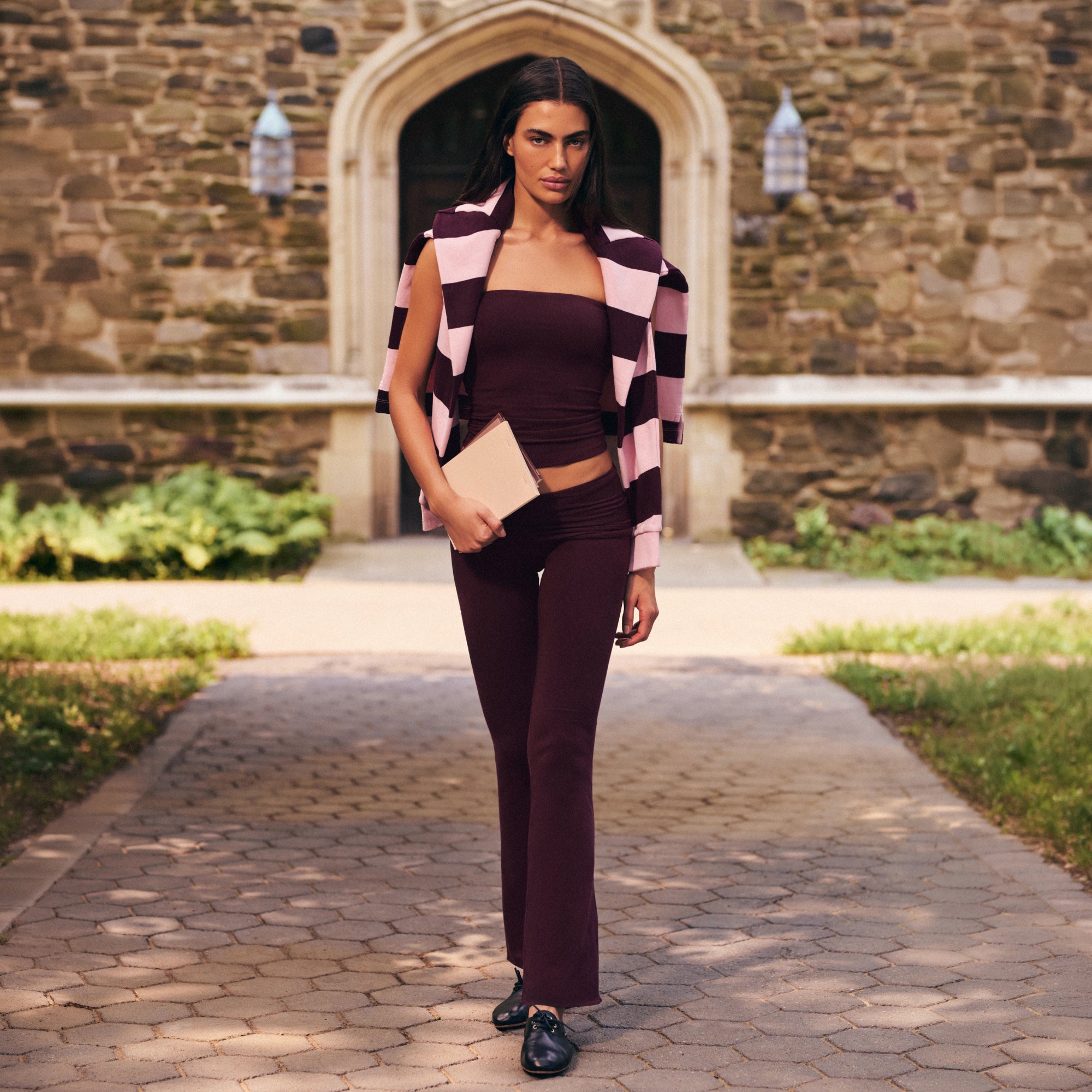 COTTON JERSEY FOLDOVER PANT | CURRANT - Image 5