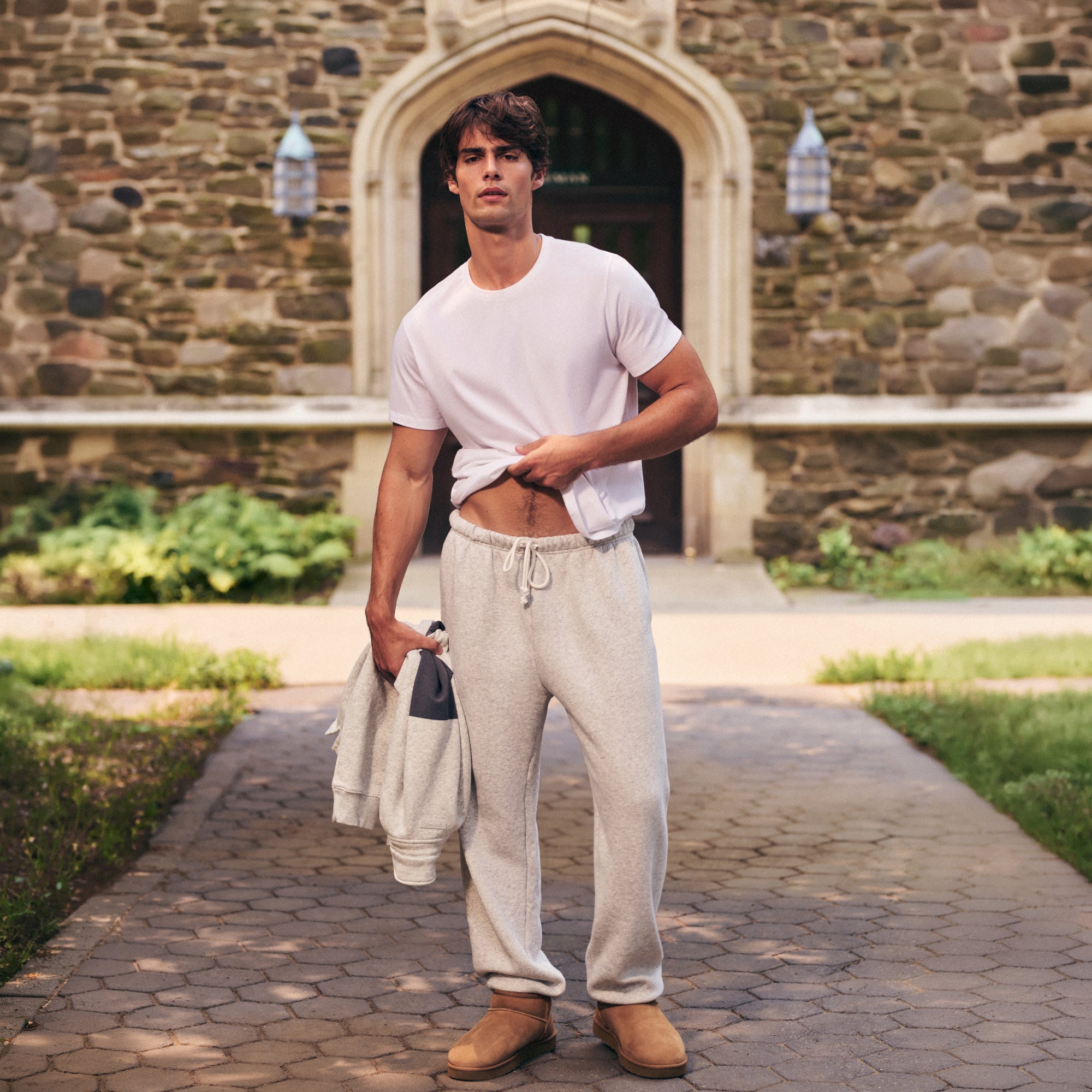 FLEECE LOUNGE MENS RELAXED JOGGER | LIGHT HEATHER GREY - Image 6