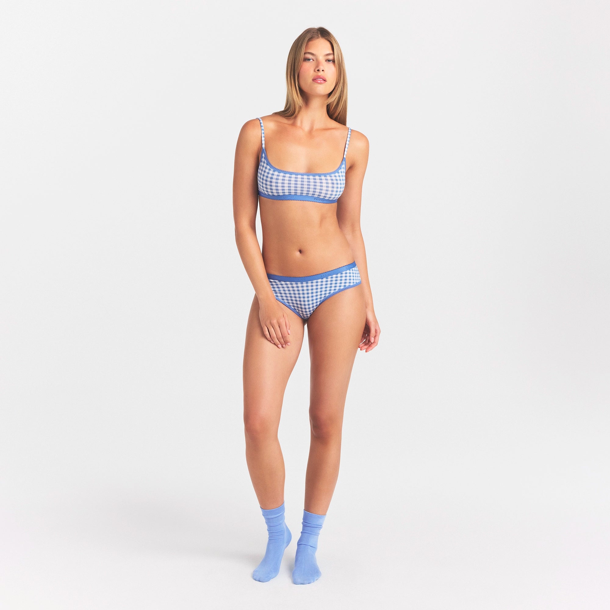 LIGHTWEIGHT COTTON LOGO PICOT HIPSTER | ARCTIC GINGHAM - Image 2