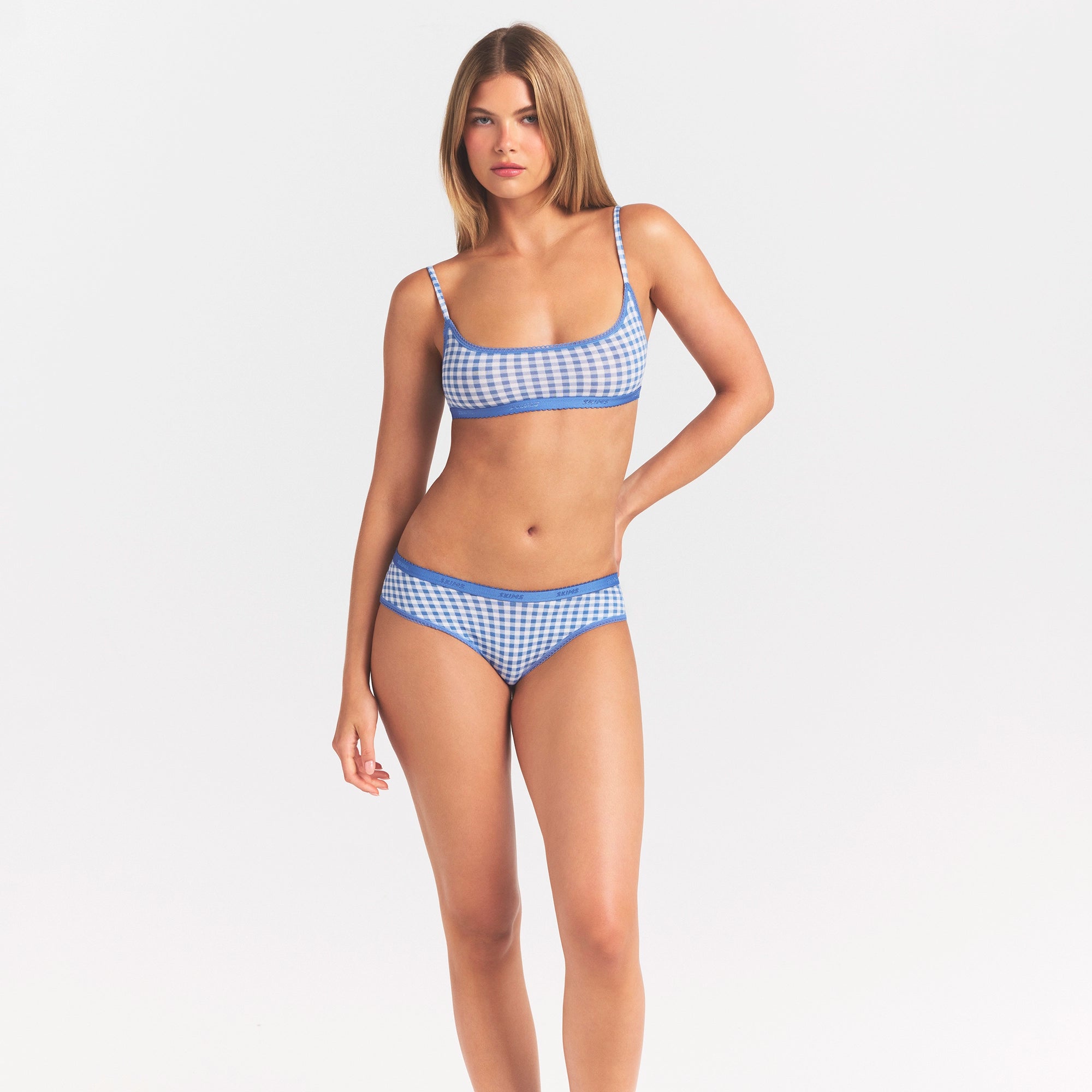 LIGHTWEIGHT COTTON LOGO PICOT HIPSTER | ARCTIC GINGHAM - Image 3