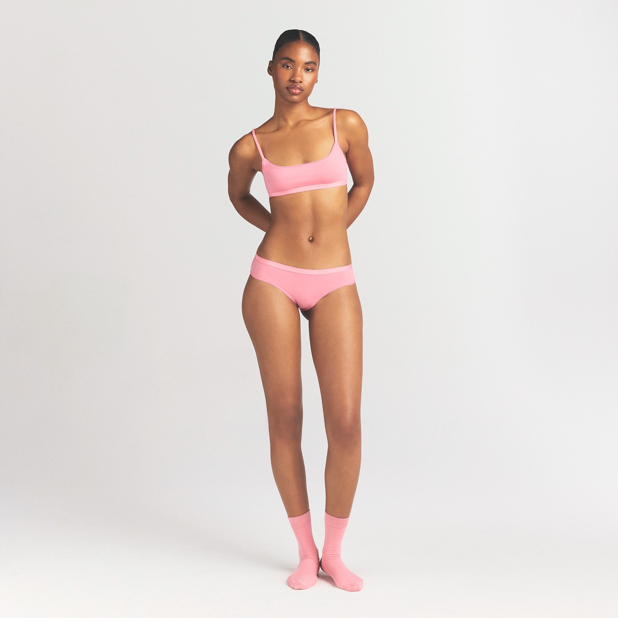 LIGHTWEIGHT COTTON LOGO PICOT HIPSTER | MELON TONAL - Image 2