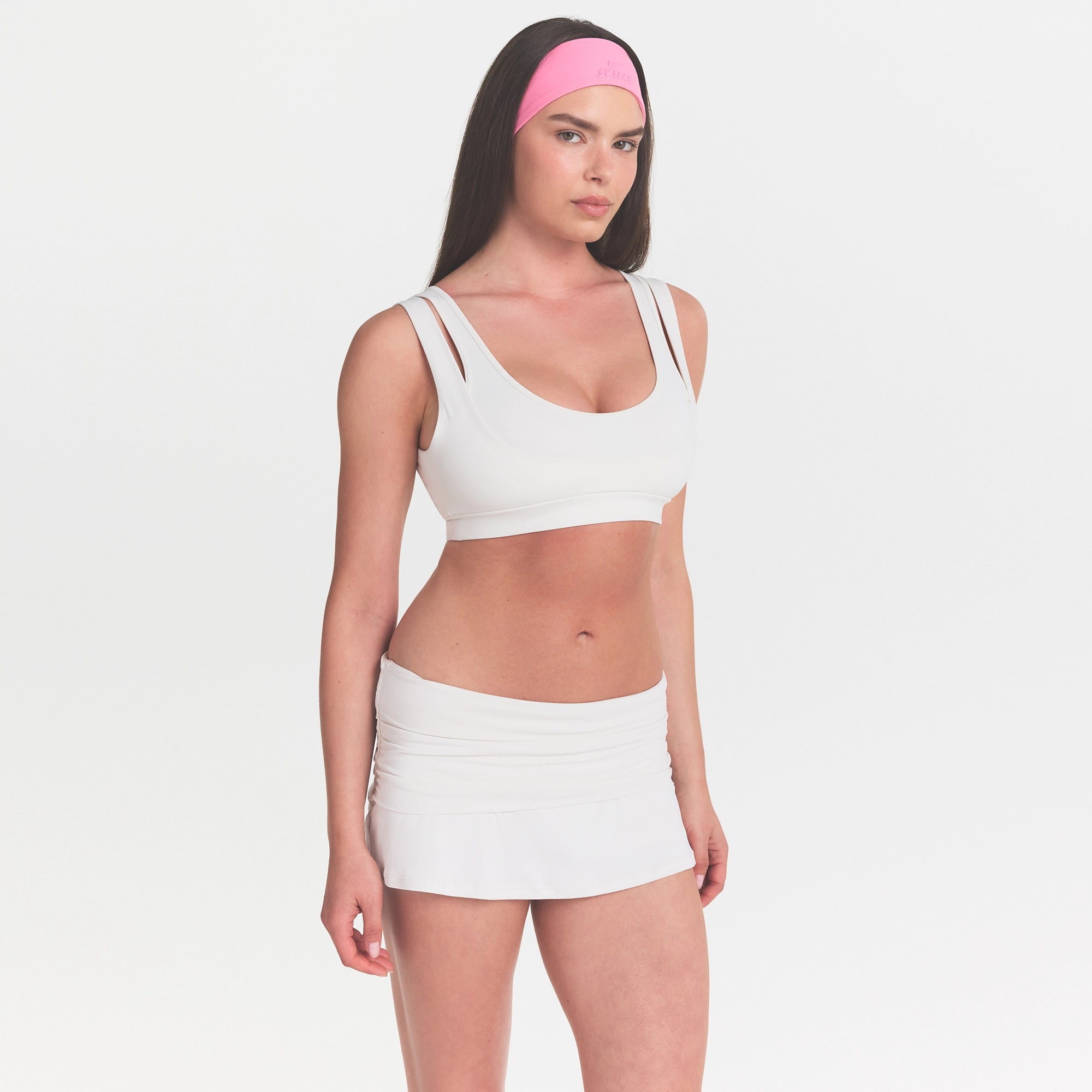 NikeSKIMS MATTE DOUBLE STRAP SCOOP BRA | IVORY - Image 3