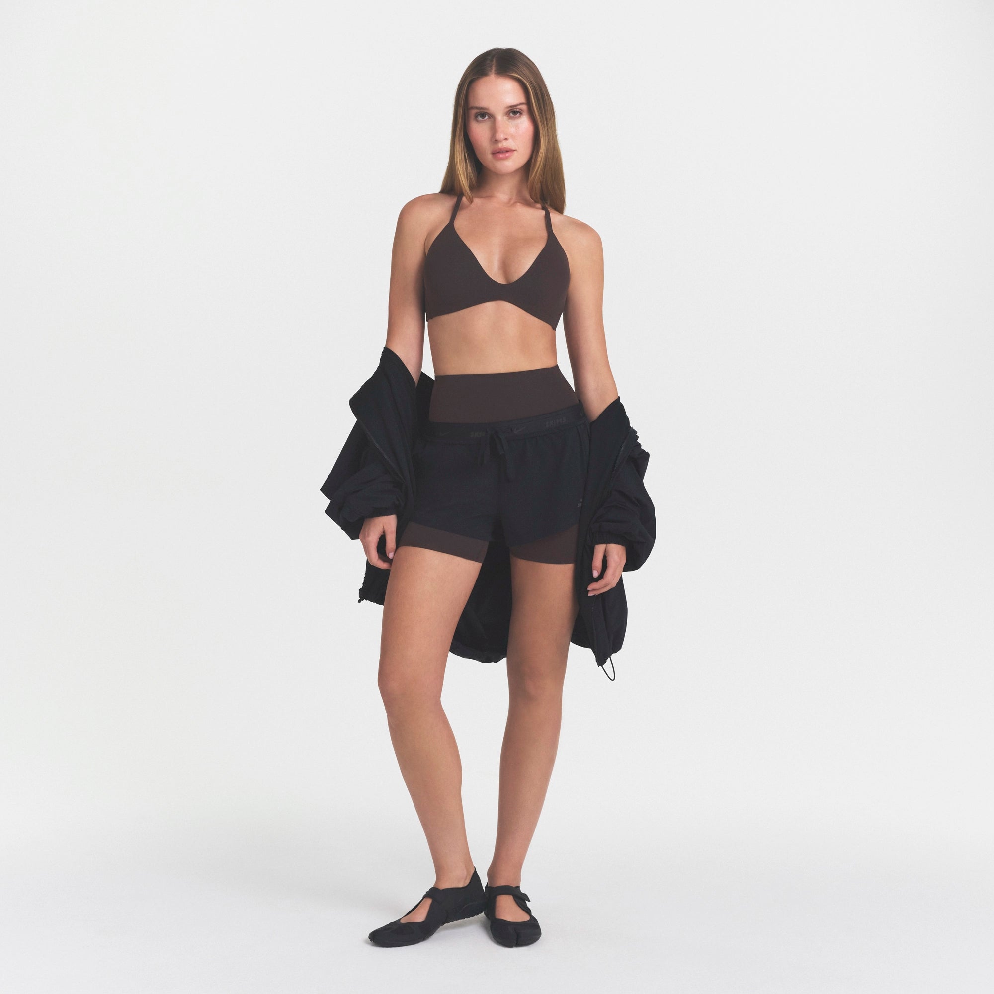 NikeSKIMS STUDIO STRETCH T-BACK TRIANGLE BRA | DARK ROAST - Image 2