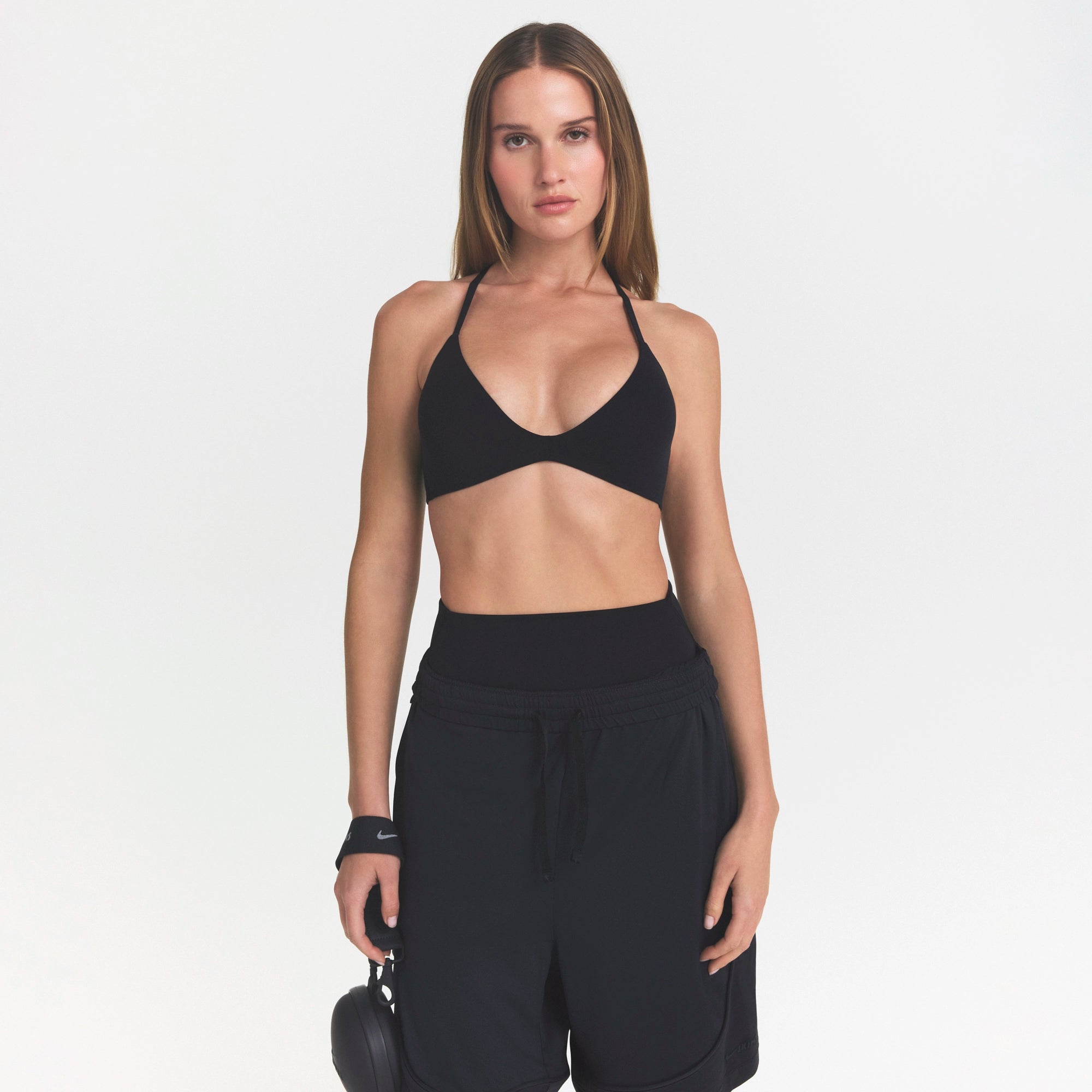 NikeSKIMS STUDIO STRETCH T-BACK TRIANGLE BRA | OBSIDIAN - Image 3