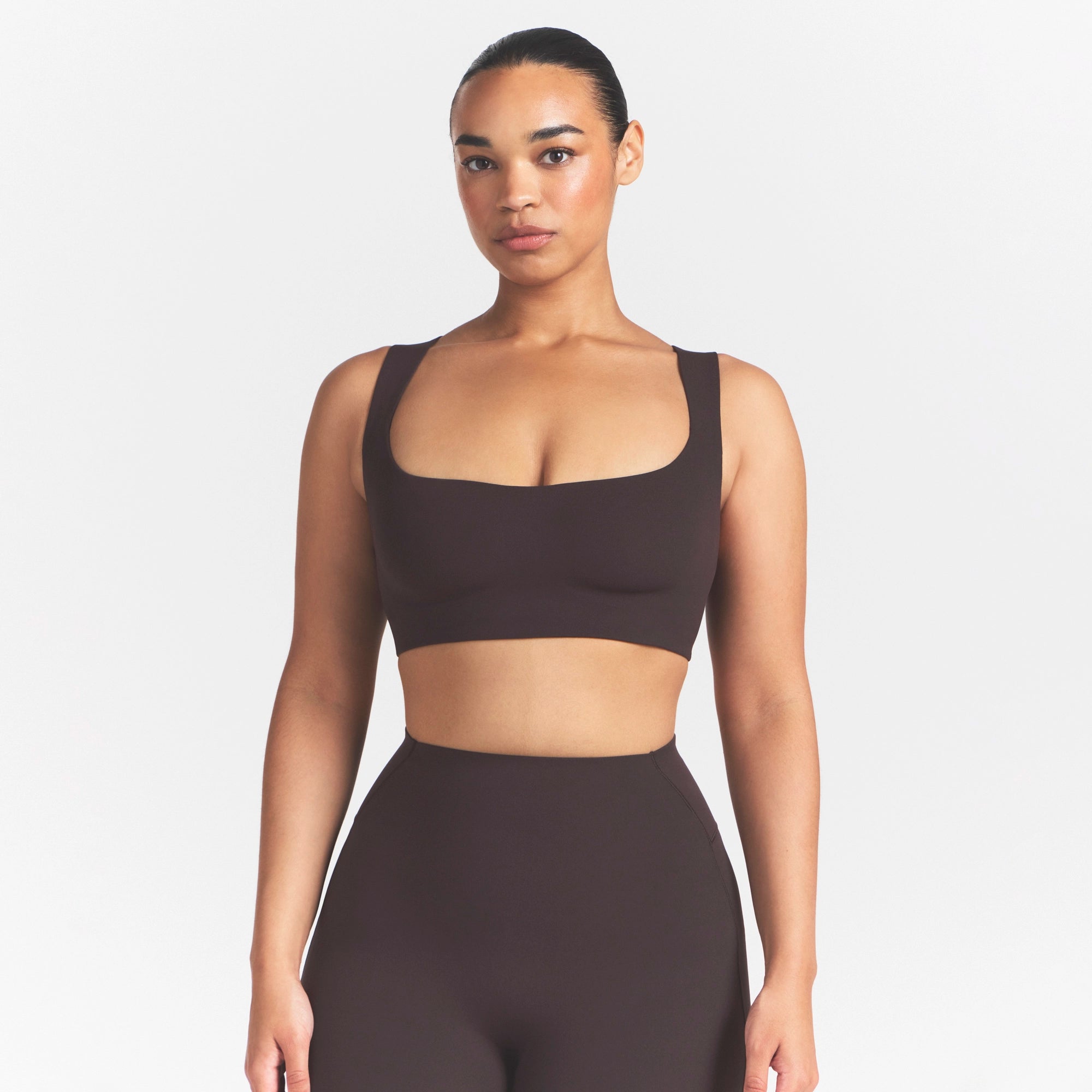 NikeSKIMS STUDIO STRETCH RACERBACK BRA | DARK ROAST - Image 3