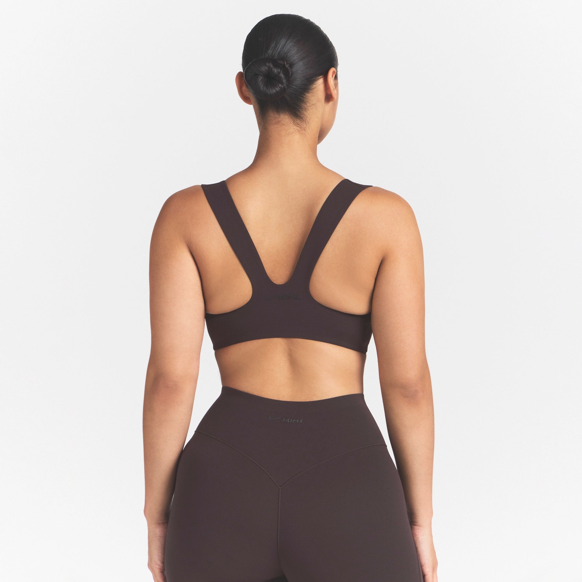 NikeSKIMS STUDIO STRETCH RACERBACK BRA | DARK ROAST - Image 4
