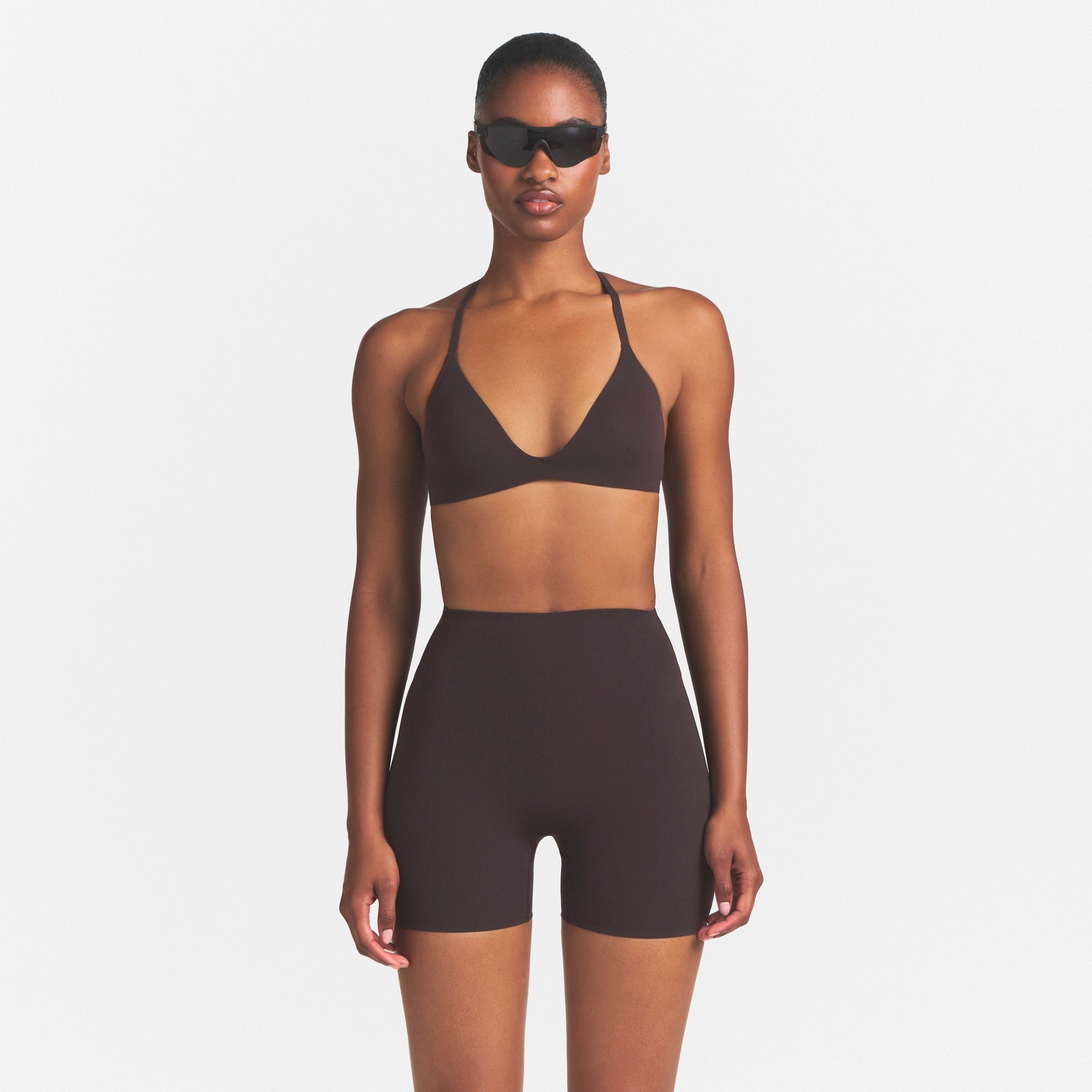 NikeSKIMS STUDIO STRETCH 5 BIKER SHORT | DARK ROAST - Image 3