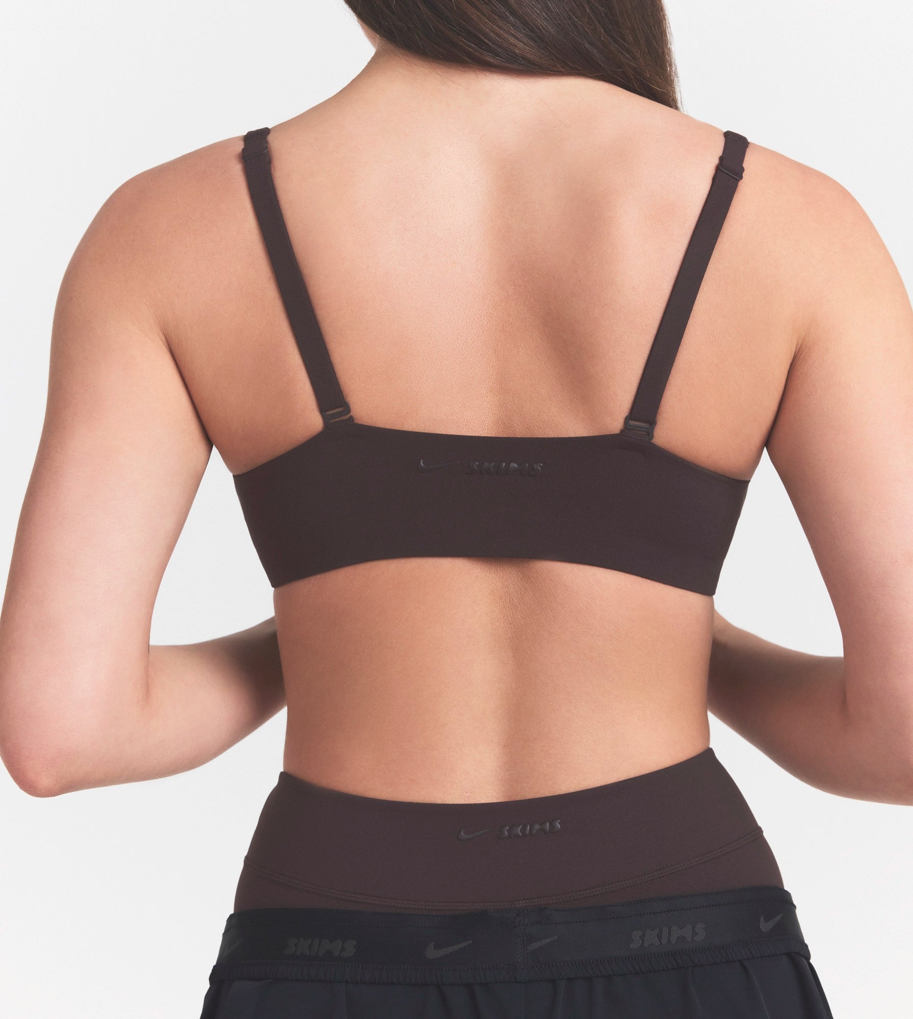 NikeSKIMS STUDIO STRETCH SEAM FRONT MICRO BRA | DARK ROAST - Image 5