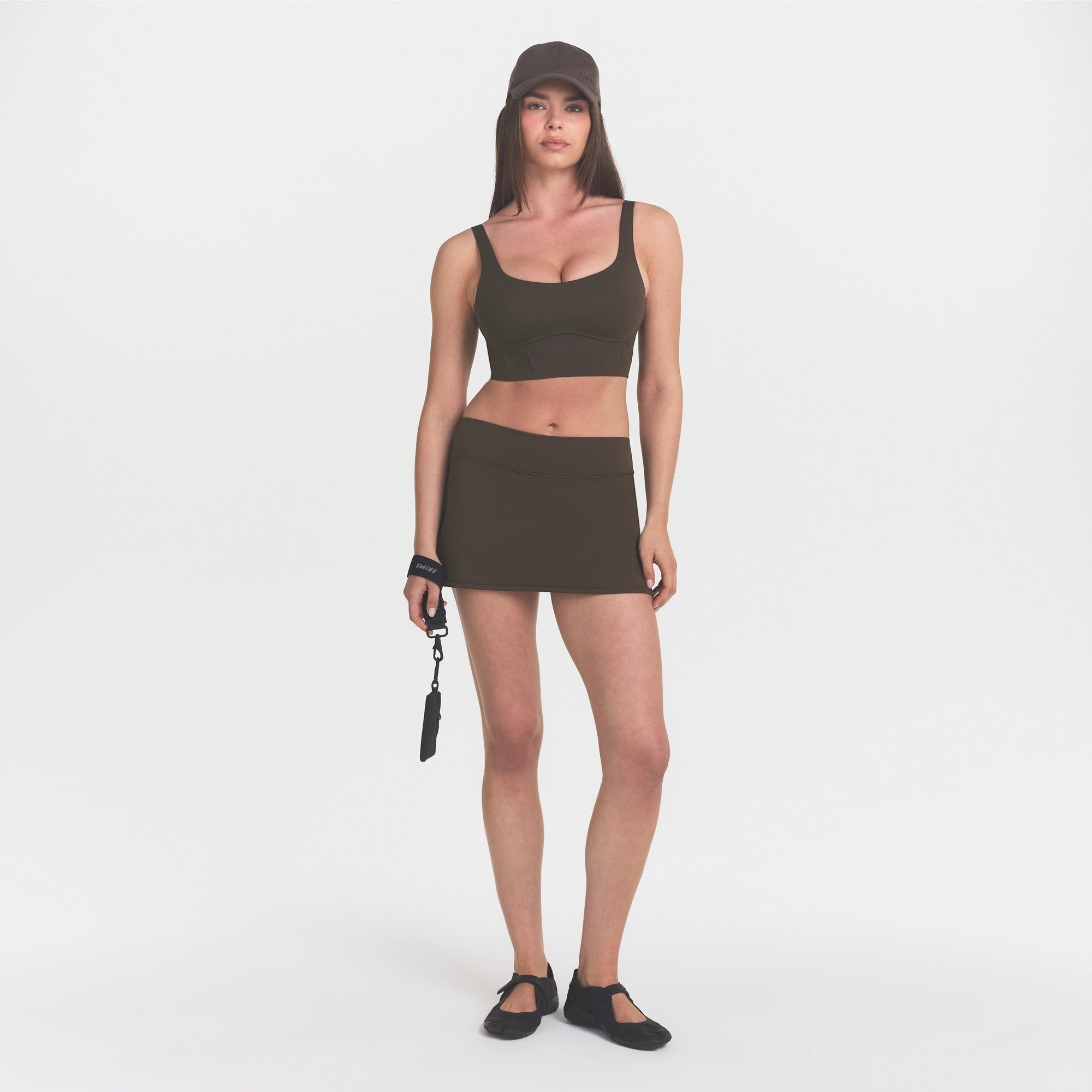 NikeSKIMS MATTE LONGLINE CORSET BRA | DARK SEPIA - Image 2