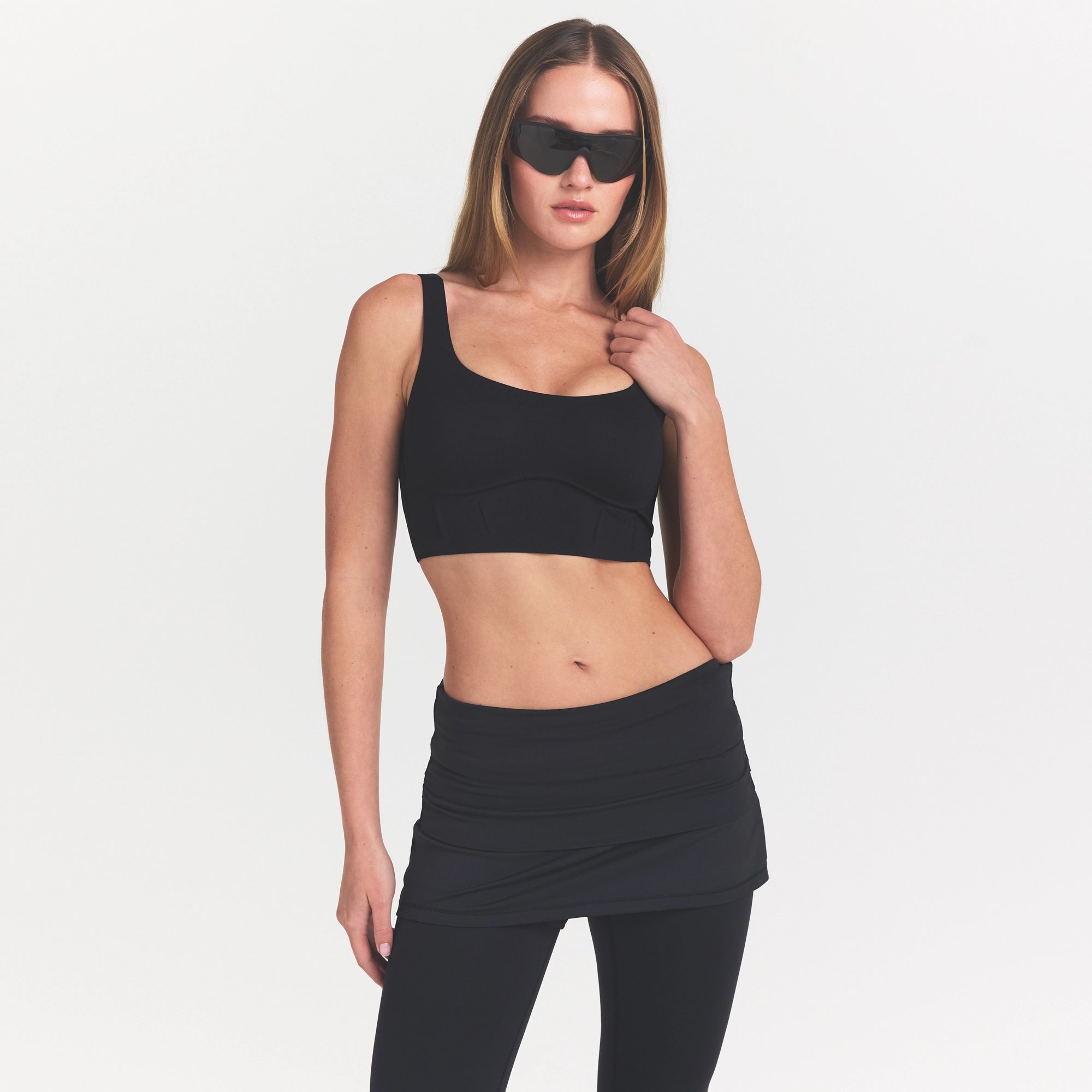 NikeSKIMS MATTE LONGLINE CORSET BRA | OBSIDIAN - Image 3