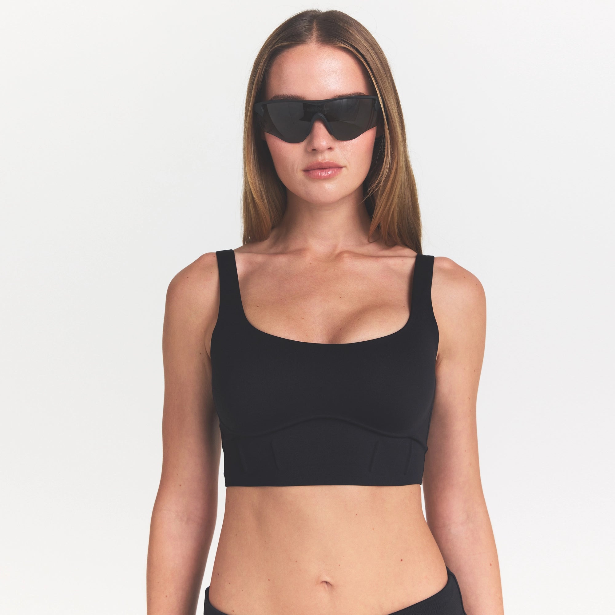 NikeSKIMS MATTE LONGLINE CORSET BRA | OBSIDIAN - Image 4