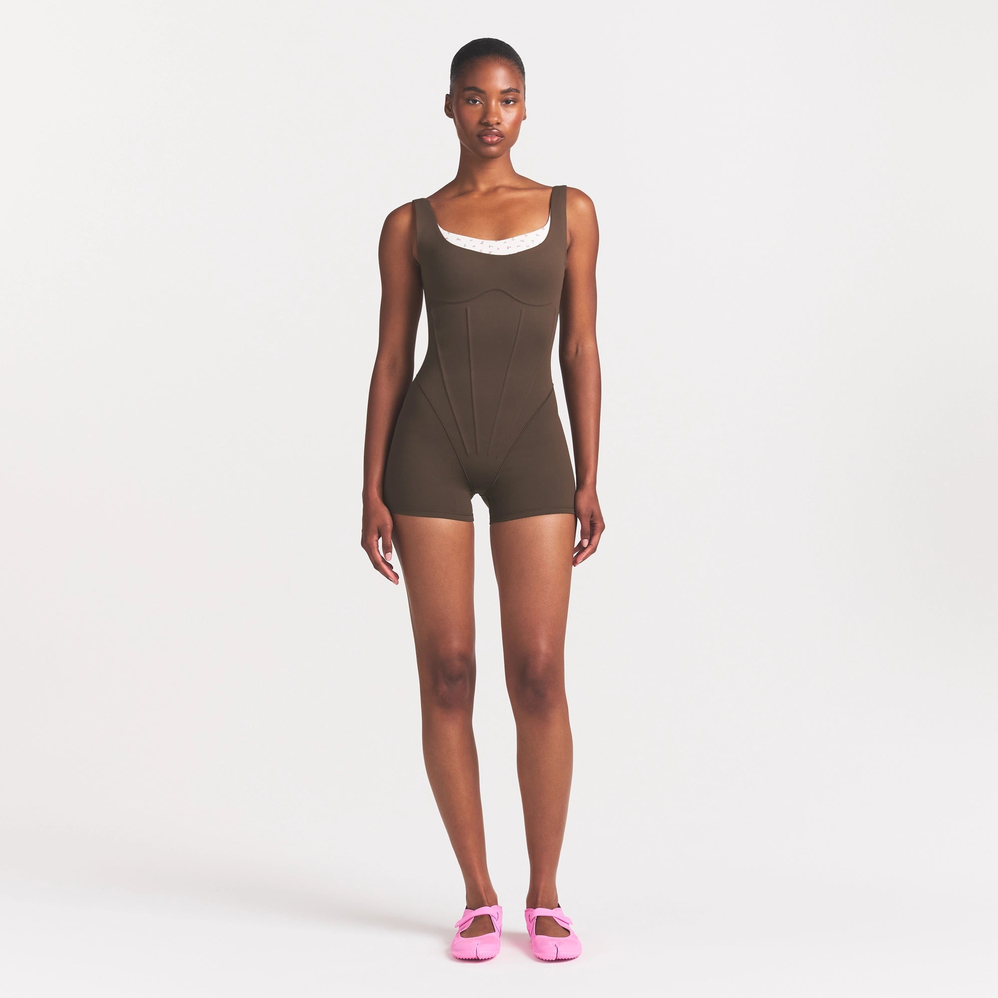 NikeSKIMS MATTE CORSET 2 ONE PIECE | DARK SEPIA - Image 2