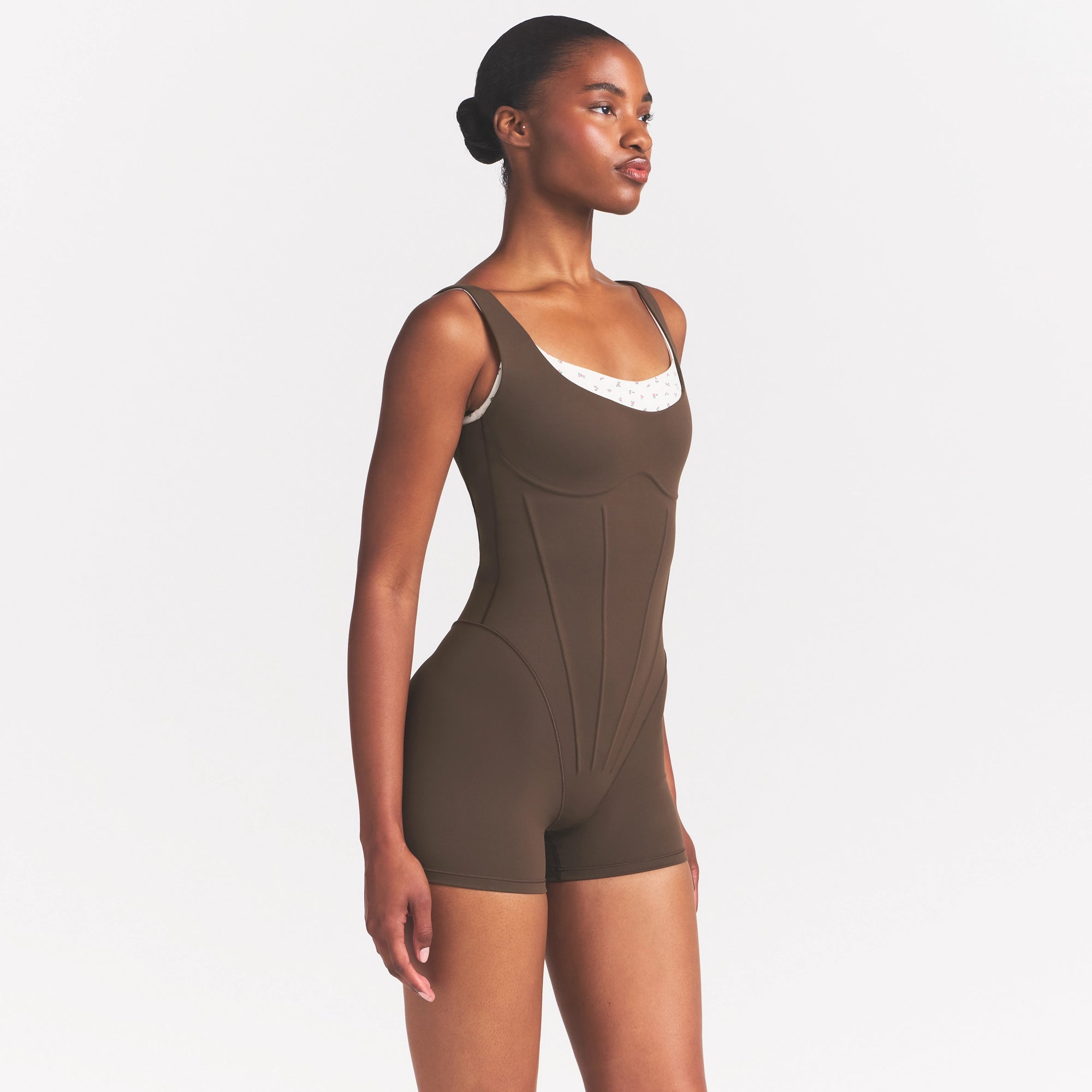 NikeSKIMS MATTE CORSET 2 ONE PIECE | DARK SEPIA - Image 3