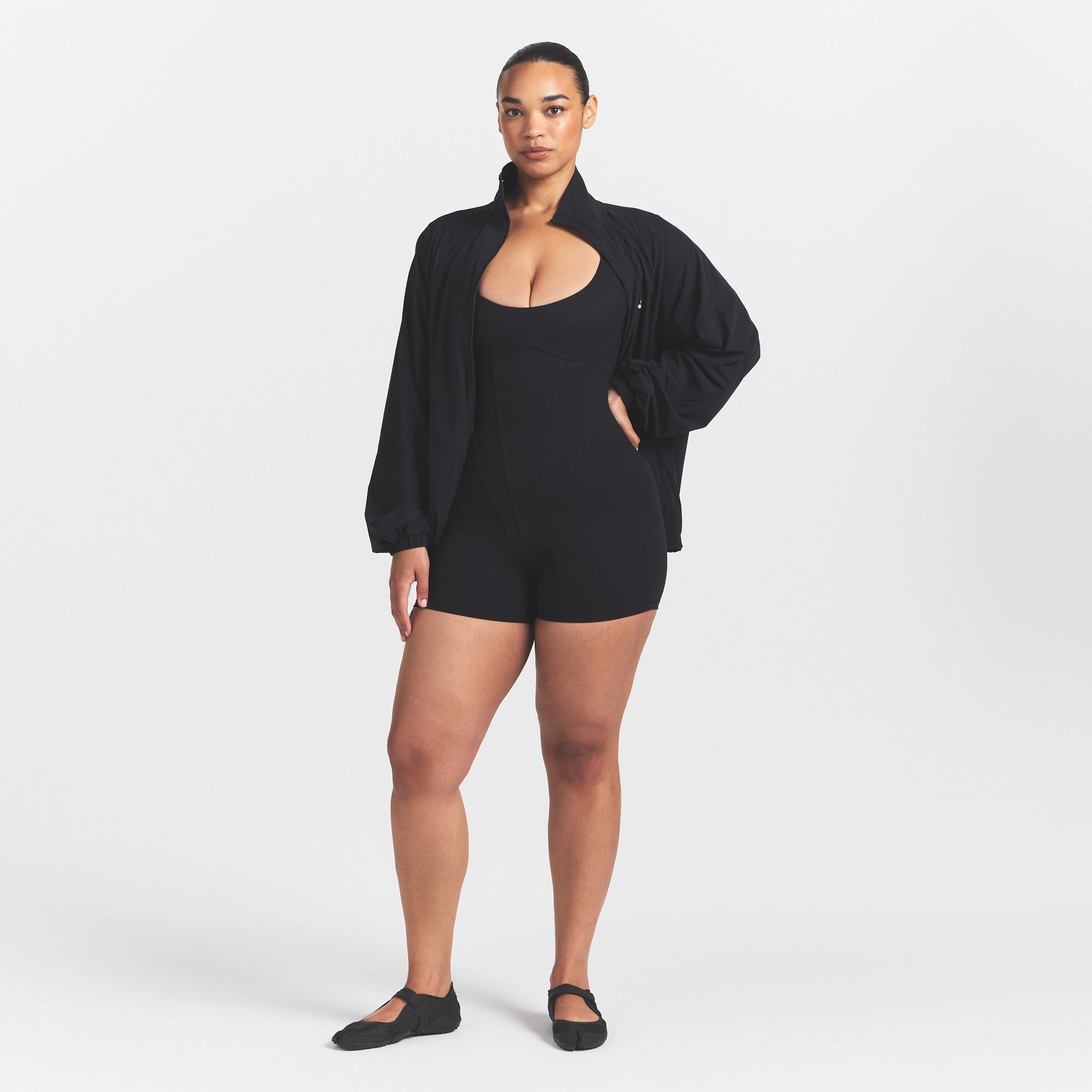 NikeSKIMS MATTE CORSET 2 ONE PIECE | OBSIDIAN - Image 2