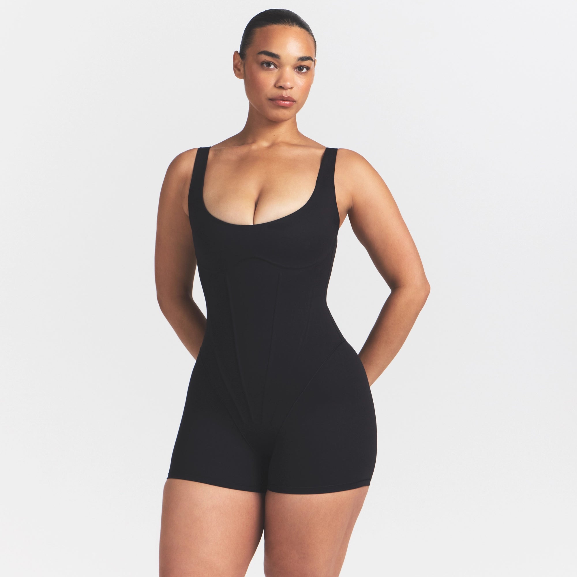 NikeSKIMS MATTE CORSET 2 ONE PIECE | OBSIDIAN - Image 3