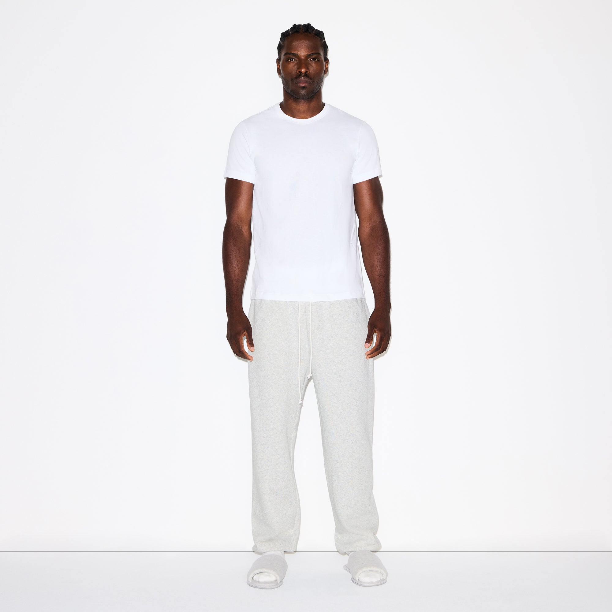 FLEECE LOUNGE MENS RELAXED JOGGER | LIGHT HEATHER GREY - Image 3