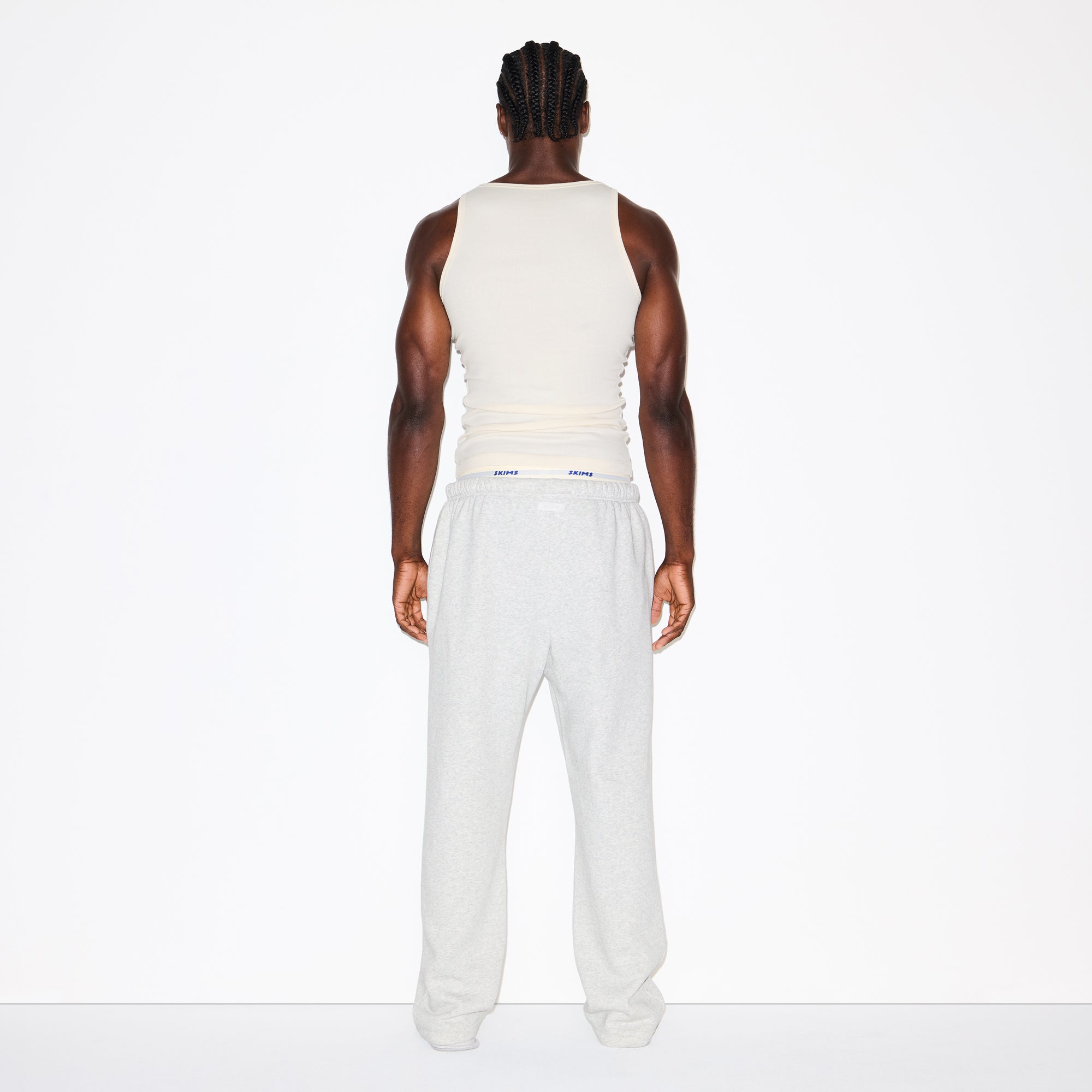 FLEECE LOUNGE MENS CLASSIC STRAIGHT LEG PANT | LIGHT HEATHER GREY - Image 5