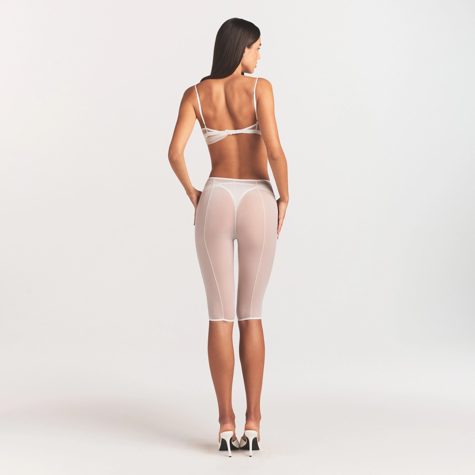 ULTRA FINE MESH DRAPED CAPRI | IVORY - Image 5
