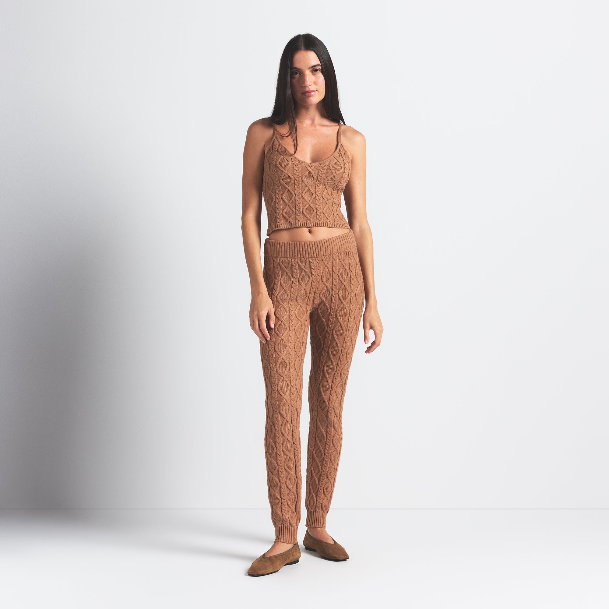 SWEATER KNITS CABLEKNIT LEGGING | DARK HONEY - Image 2