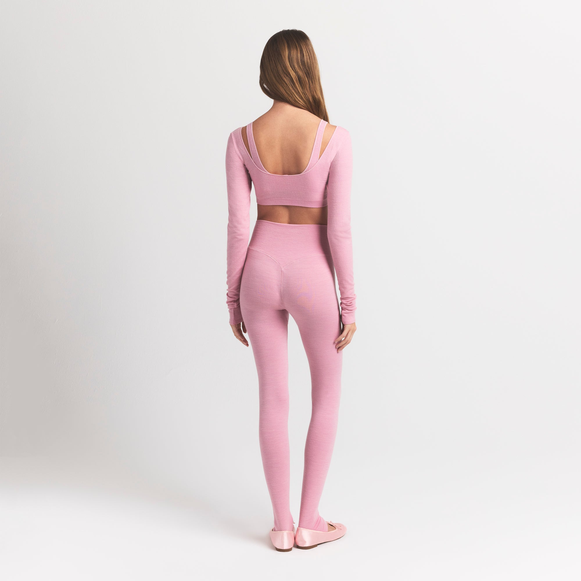 WOOL RIB LONG SLEEVE SUPER CROPPED TOP | HALITE - Image 4
