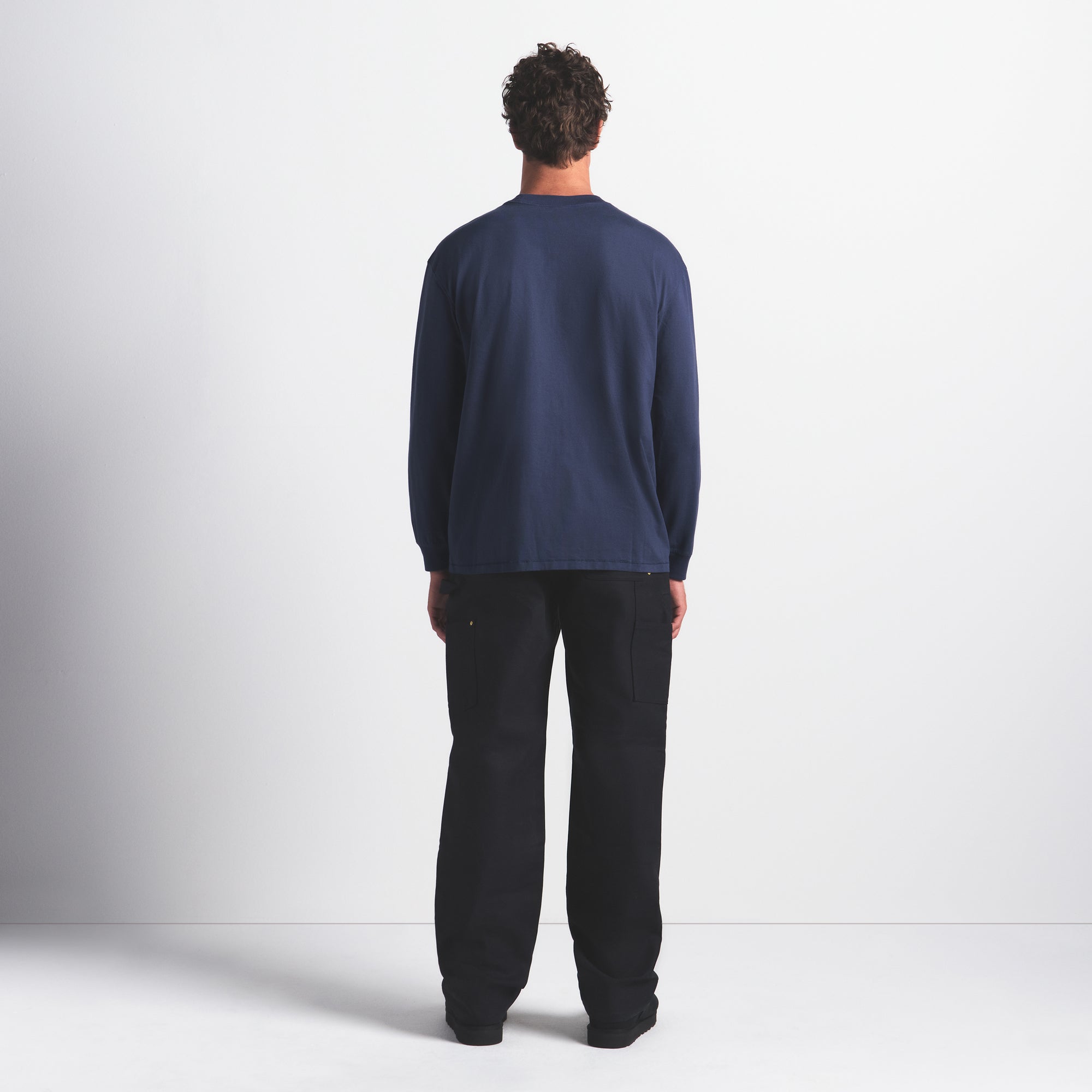 HEAVYWEIGHT COTTON MENS RELAXED LONG SLEEVE T-SHIRT | DAMSON - Image 4