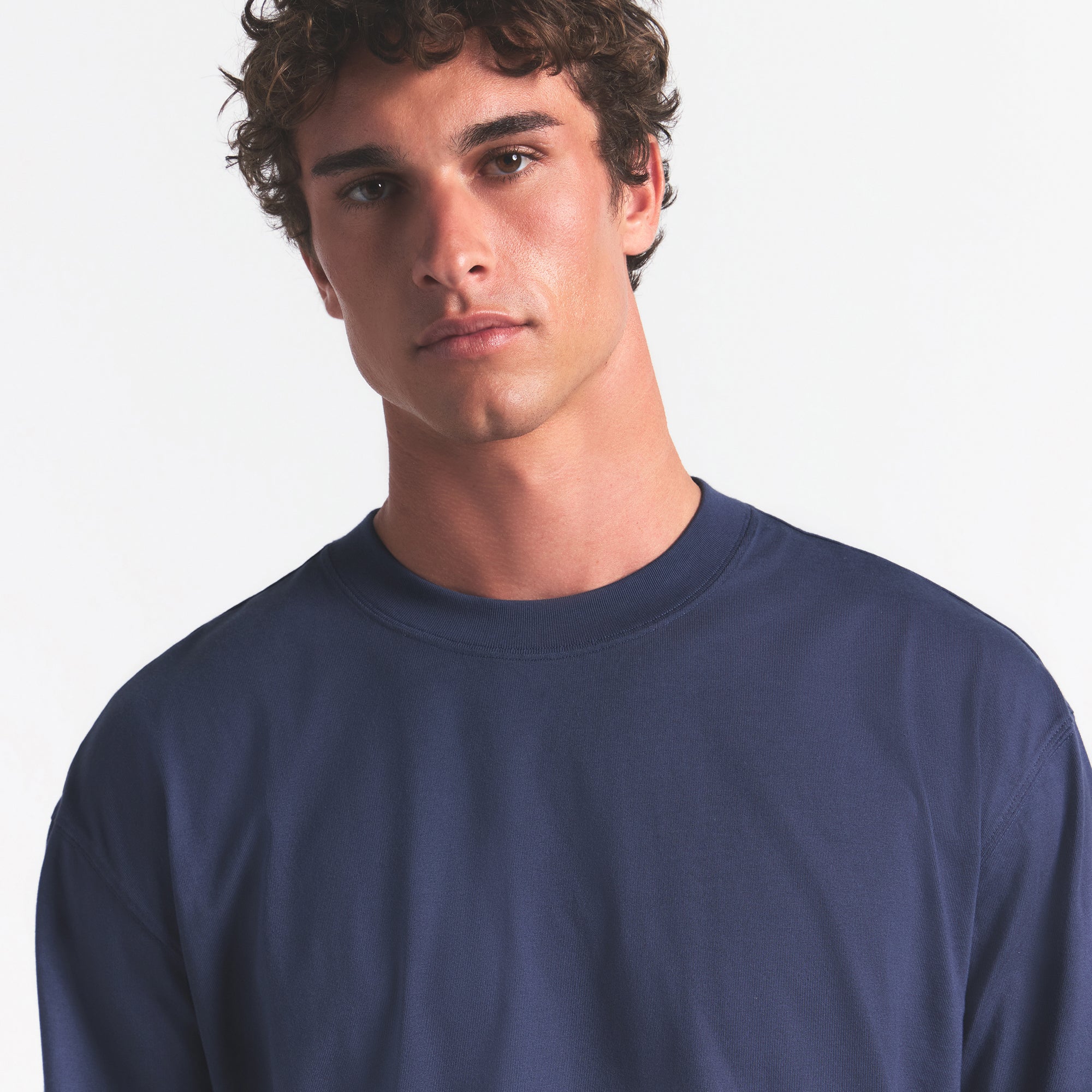 HEAVYWEIGHT COTTON MENS RELAXED LONG SLEEVE T-SHIRT | DAMSON - Image 3