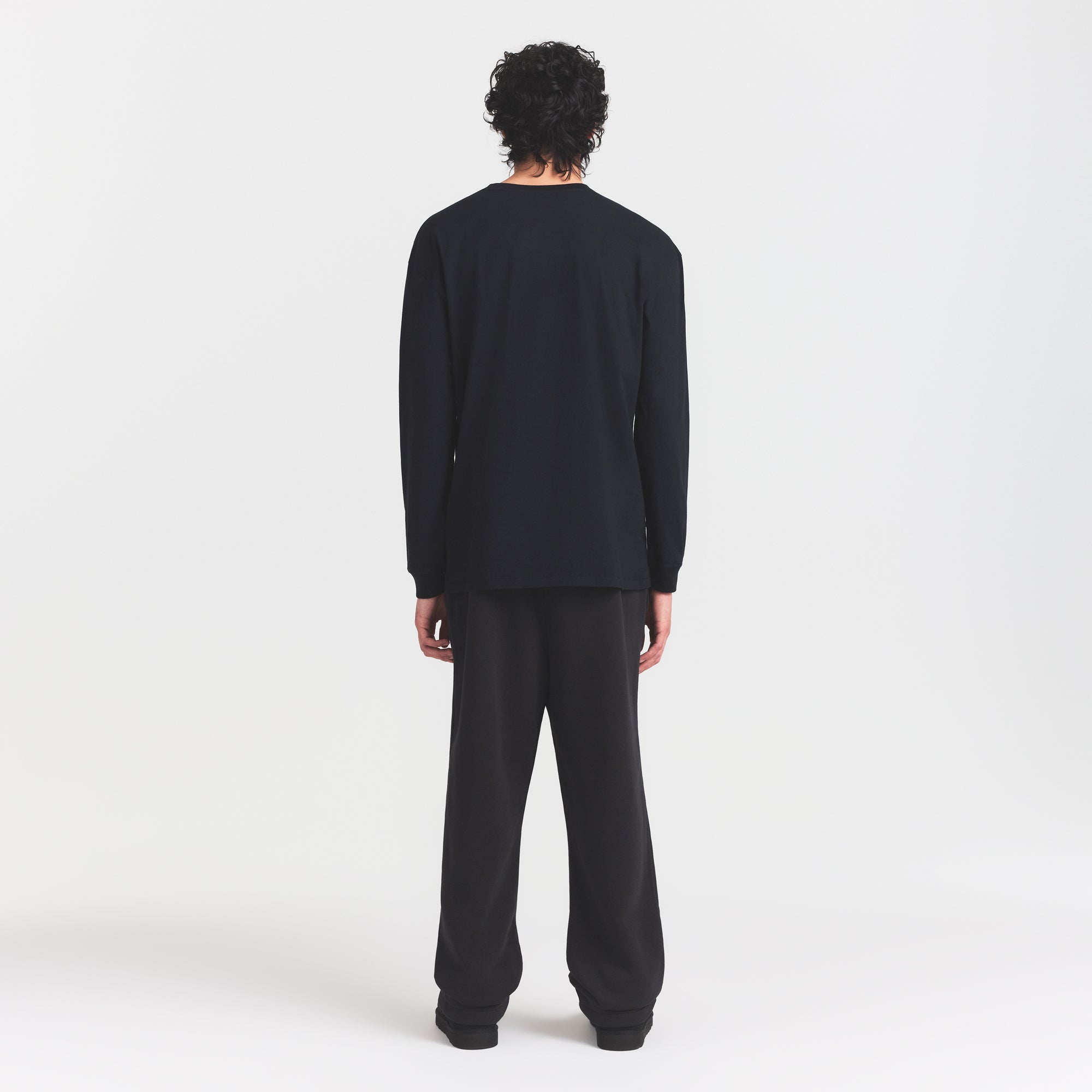 HEAVYWEIGHT COTTON MENS RELAXED LONG SLEEVE T-SHIRT | OBSIDIAN - Image 5