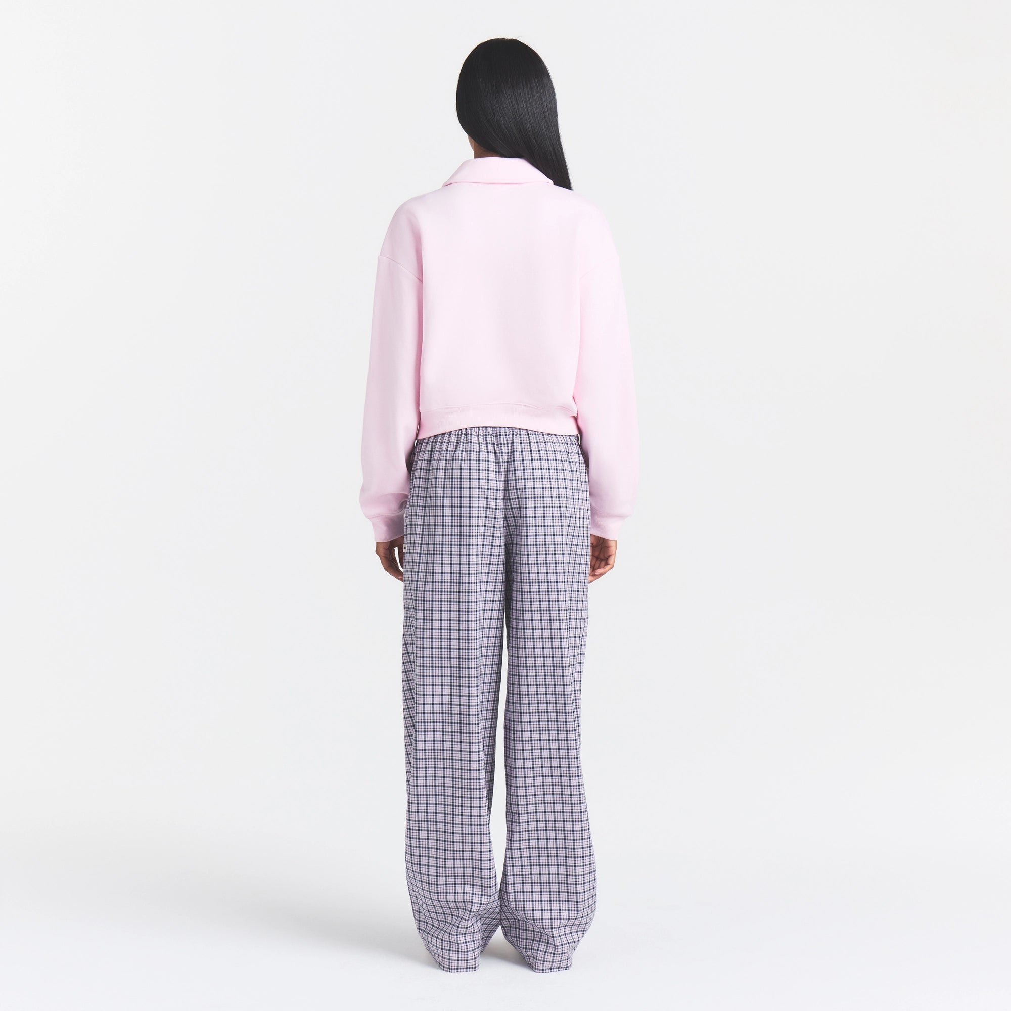 COTTON FLEECE POLO SWEATSHIRT | CHERRY BLOSSOM - Image 4