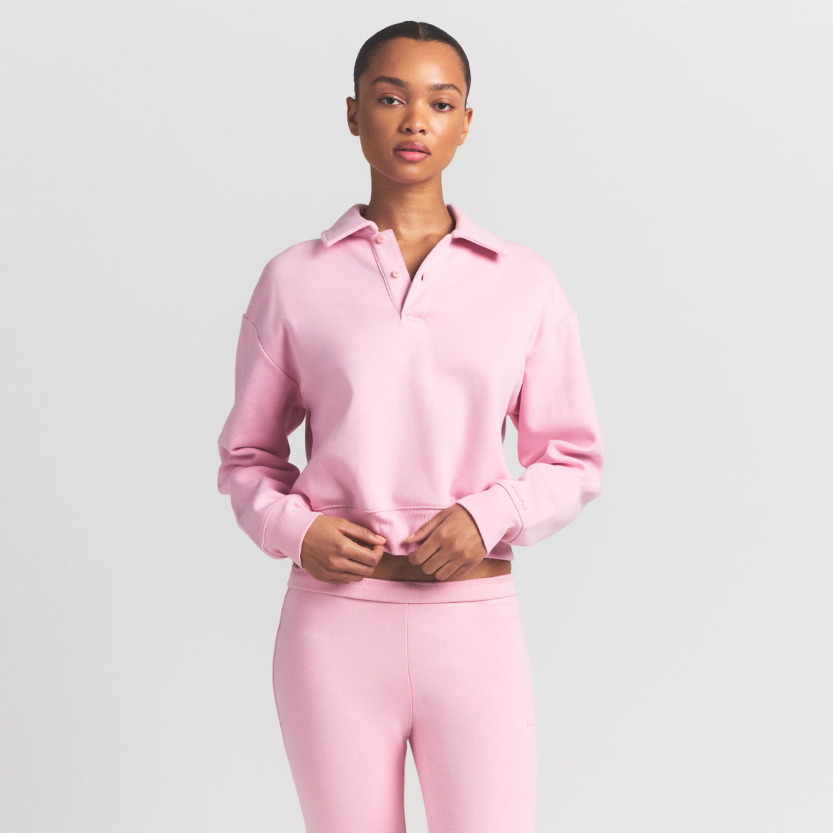 COTTON FLEECE POLO SWEATSHIRT | HALITE - Image 4