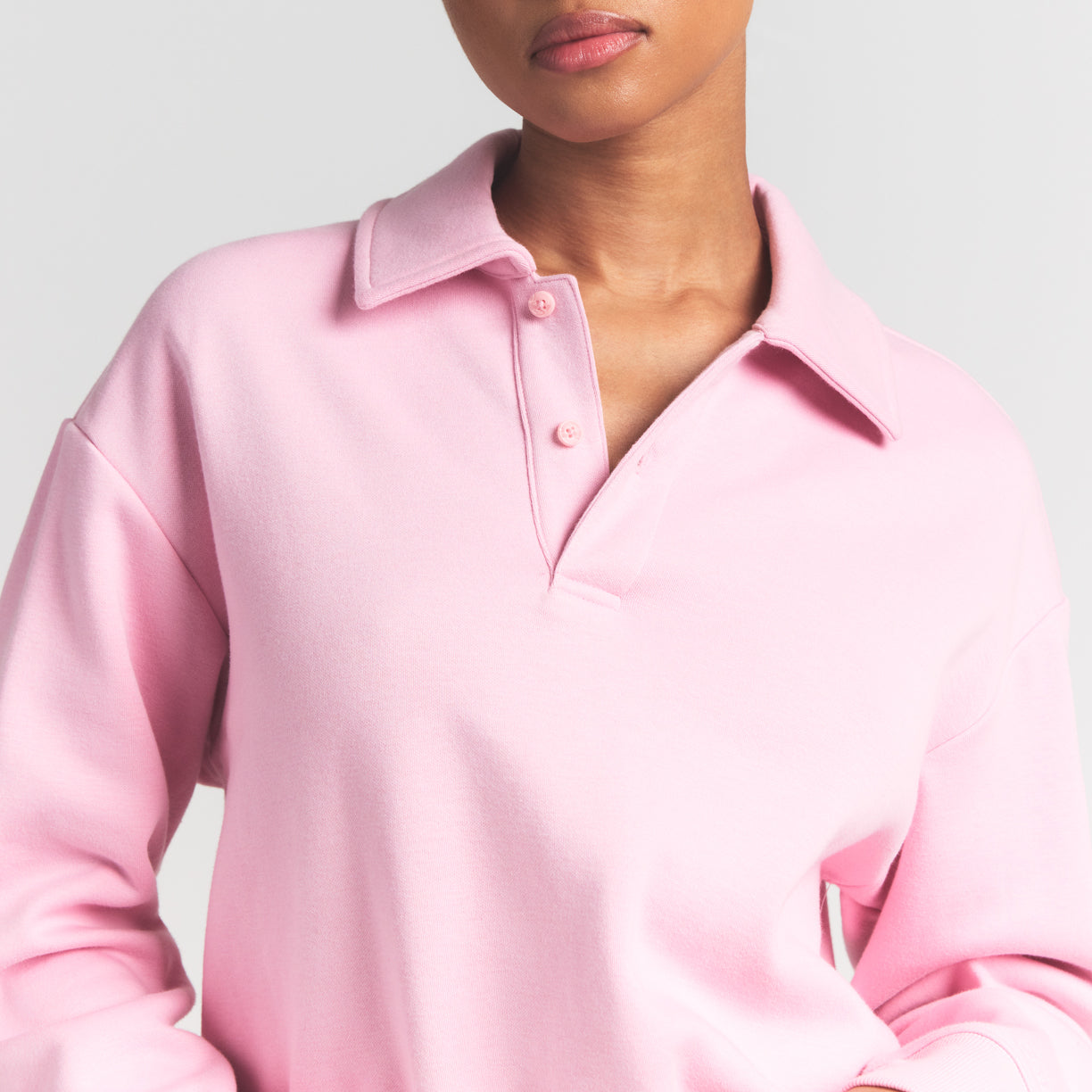 COTTON FLEECE POLO SWEATSHIRT | HALITE - Image 3