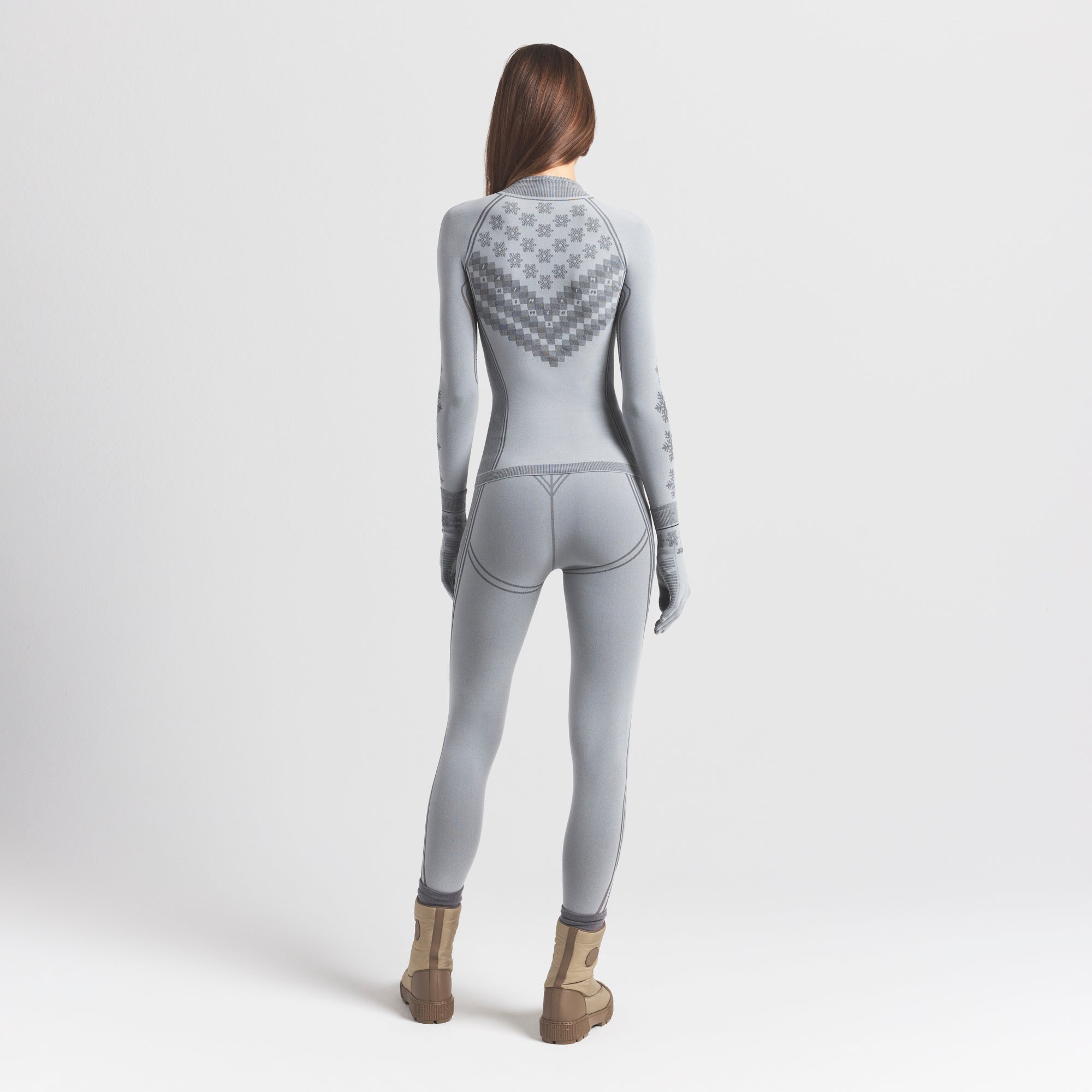 SKIMS FIRST LAYERS HALF ZIP LONG SLEEVE | MIRROR WINTER FAIR ISLE - Image 5