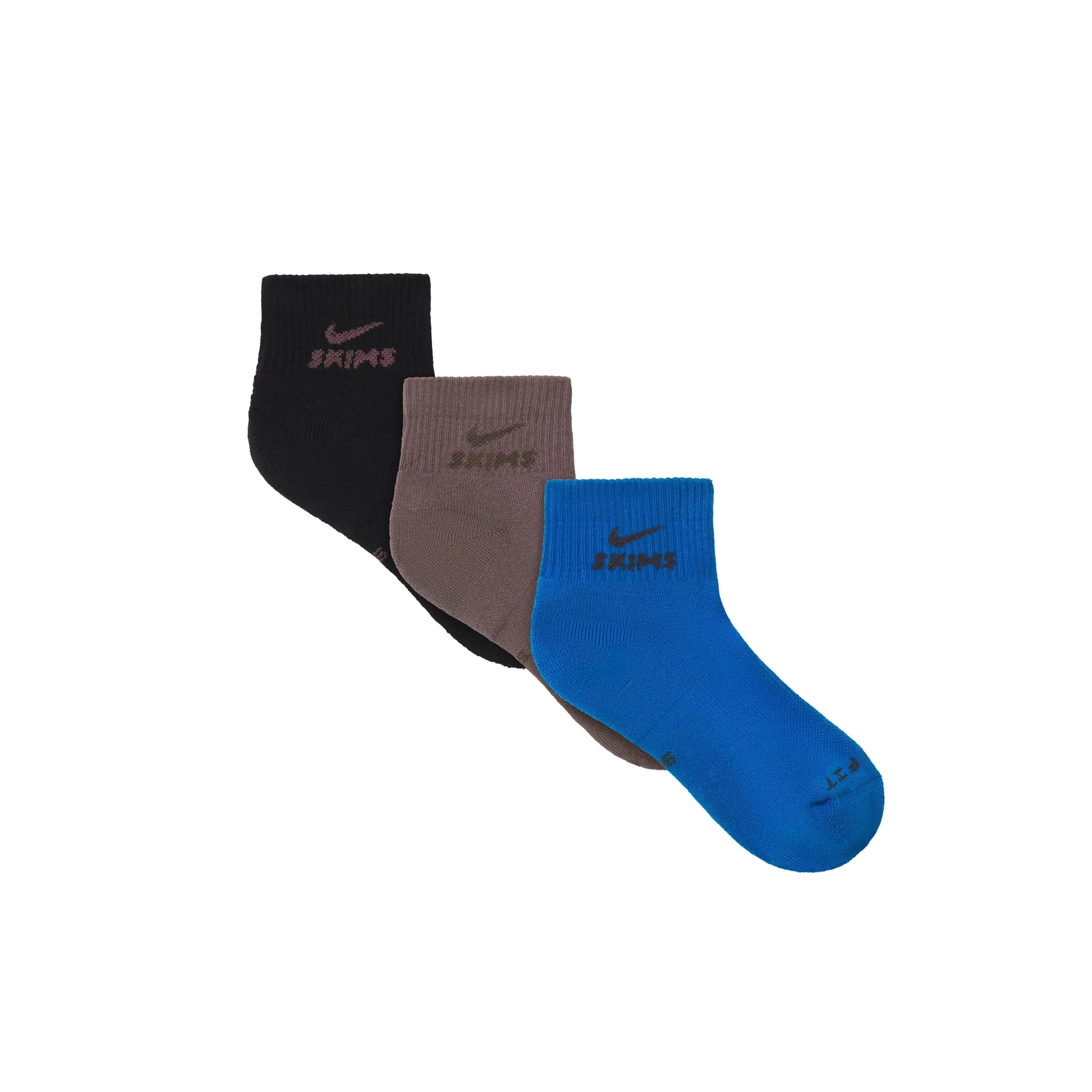 NikeSKIMS ACCESSORIES DRI-FITâ„¢ QUARTER CREW SOCK 3-PACK | COBALT MULTI