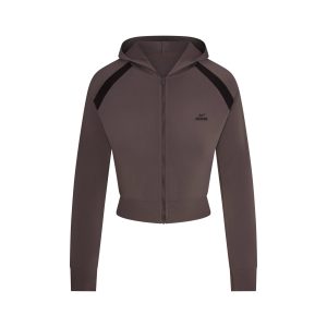 NikeSKIMS STRETCH KNIT SHRUNKEN ZIP HOODIE | RESIN
