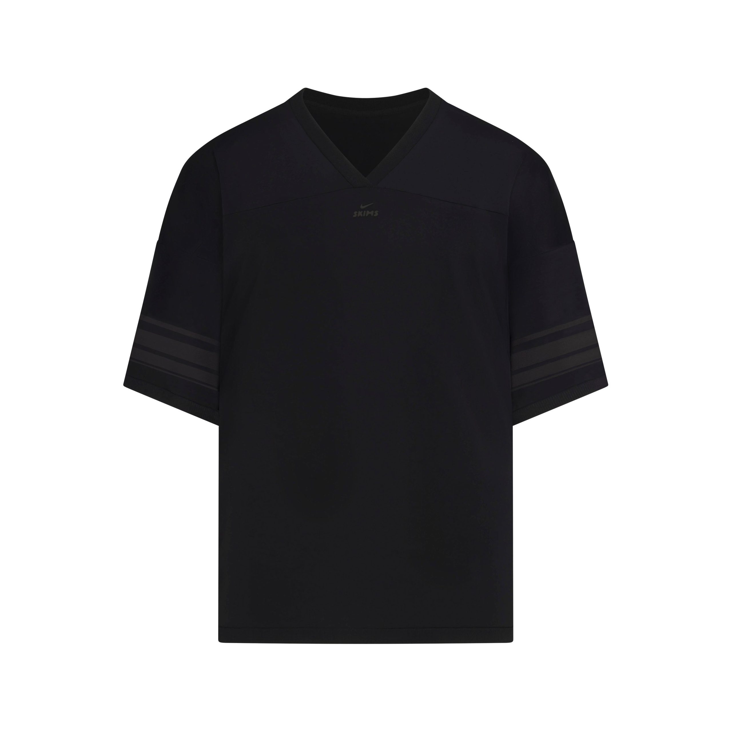 NikeSKIMS STRETCH KNIT OVERSIZED V-NECK TOP | OBSIDIAN