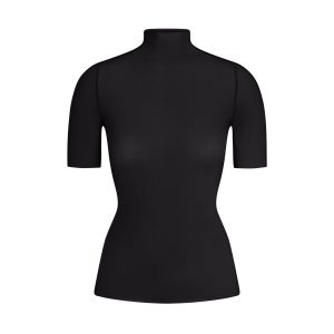 NikeSKIMS WEIGHTLESS LAYERS MOCK NECK SHORT SLEEVE T-SHIRT | OBSIDIAN