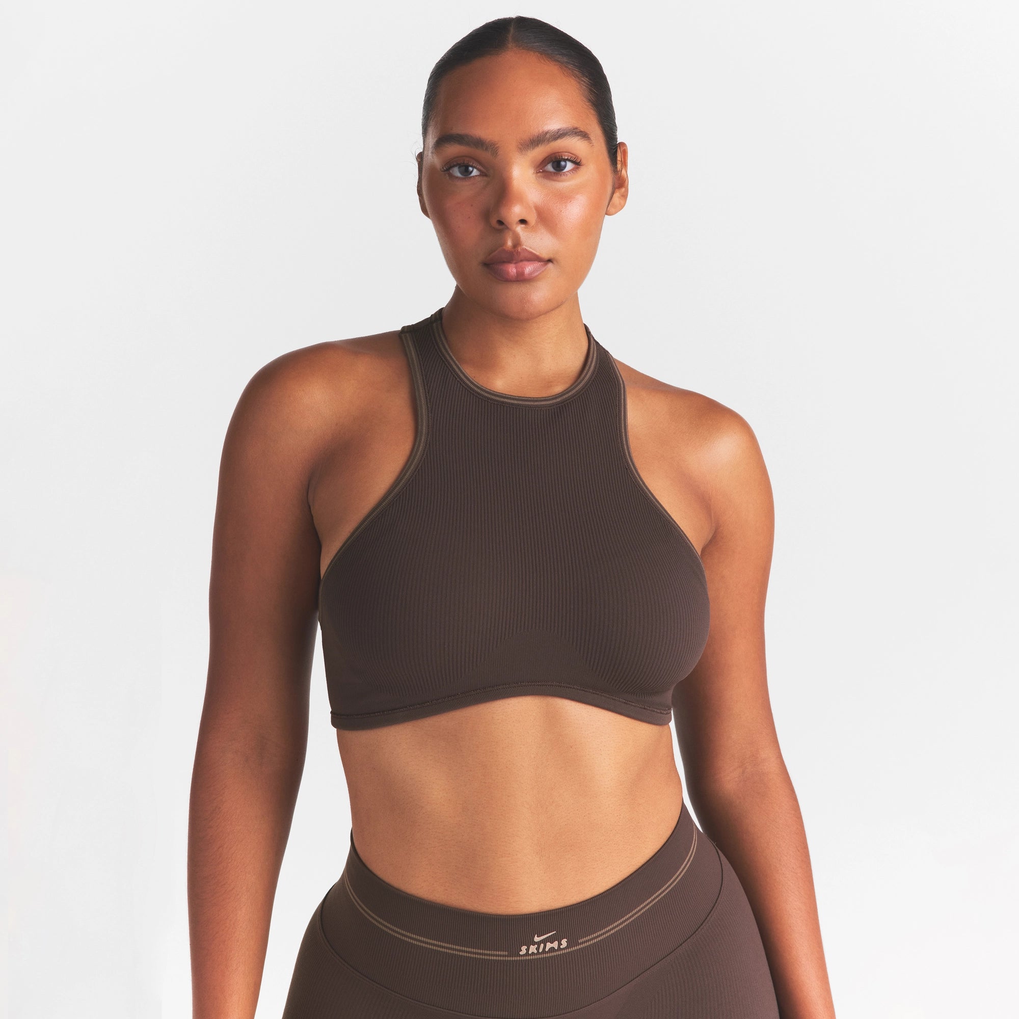 NikeSKIMS RIBBED SEAMLESS RACER FRONT BRA | PHOENIX - Image 3