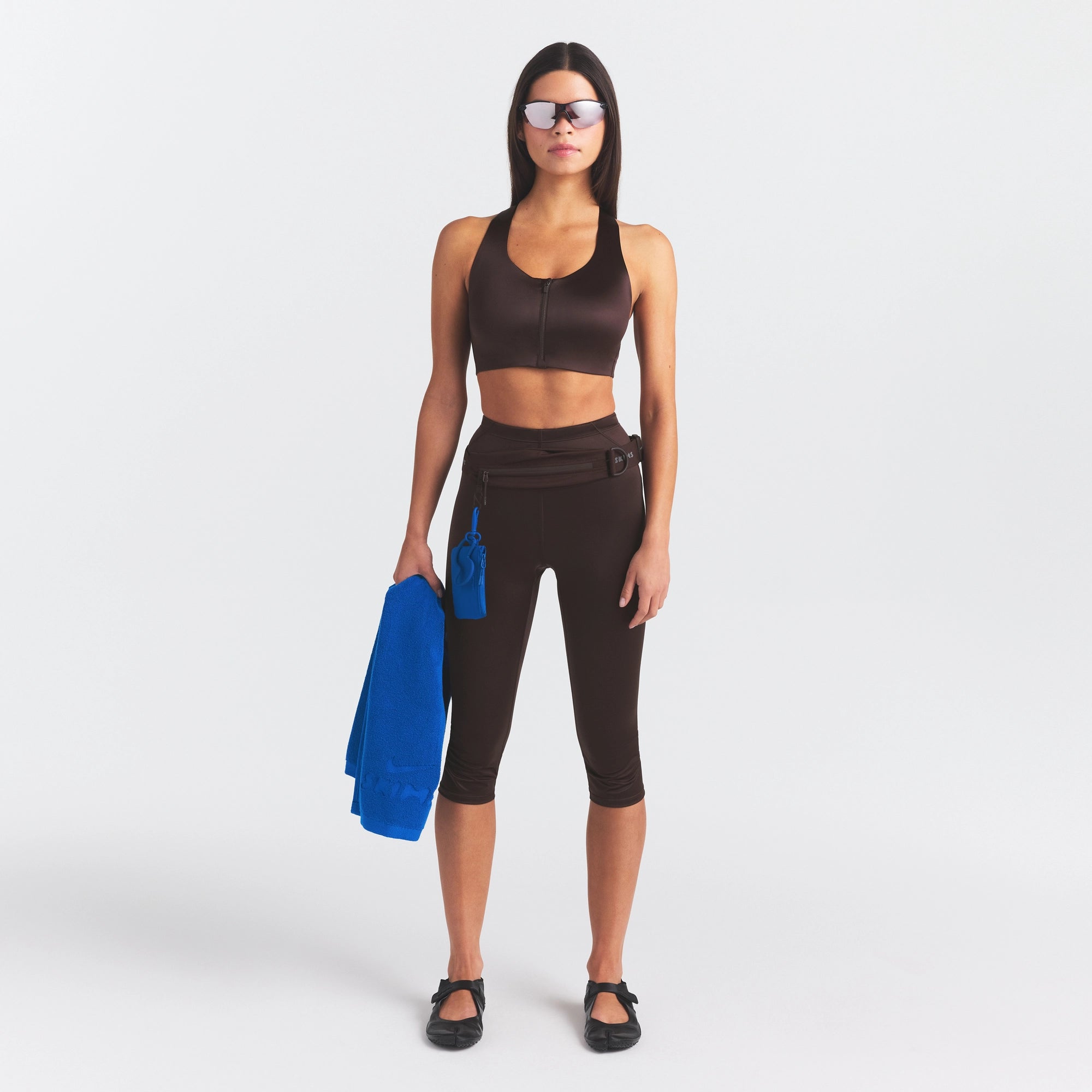 NikeSKIMS SATIN SHINE RACERBACK ZIP FRONT BRA | PHOENIX - Image 4