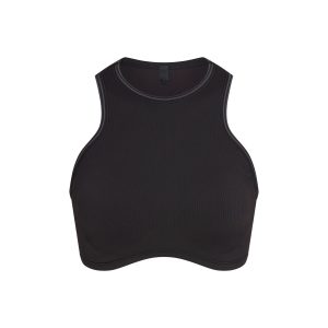 NikeSKIMS RIBBED SEAMLESS RACER FRONT BRA | OBSIDIAN