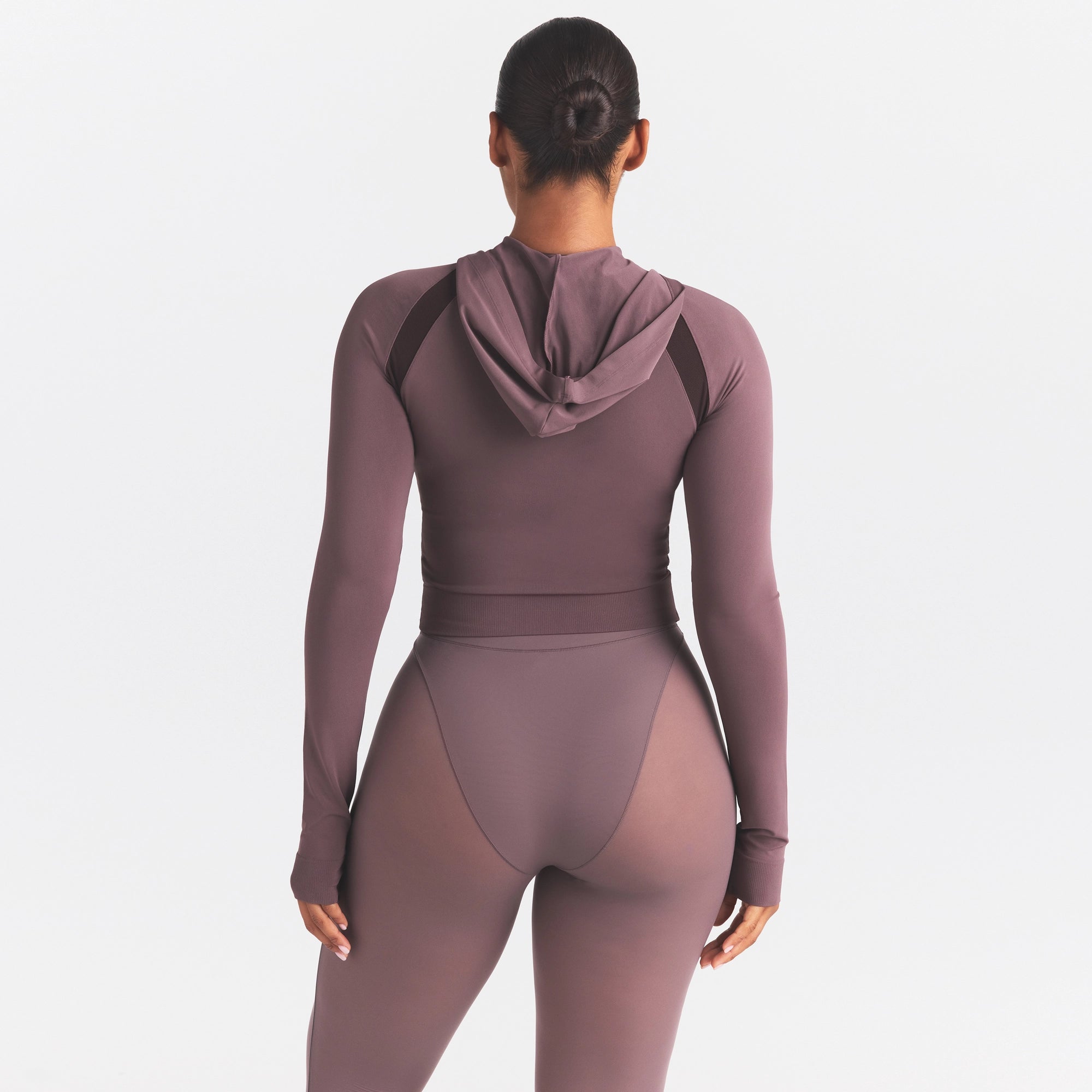 NikeSKIMS STRETCH KNIT SHRUNKEN ZIP HOODIE | RESIN - Image 5
