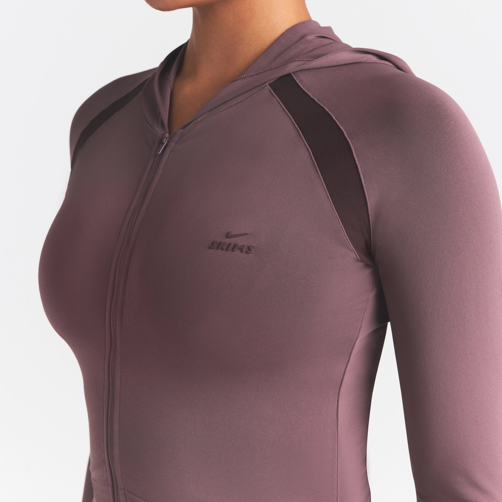 NikeSKIMS STRETCH KNIT SHRUNKEN ZIP HOODIE | RESIN - Image 3