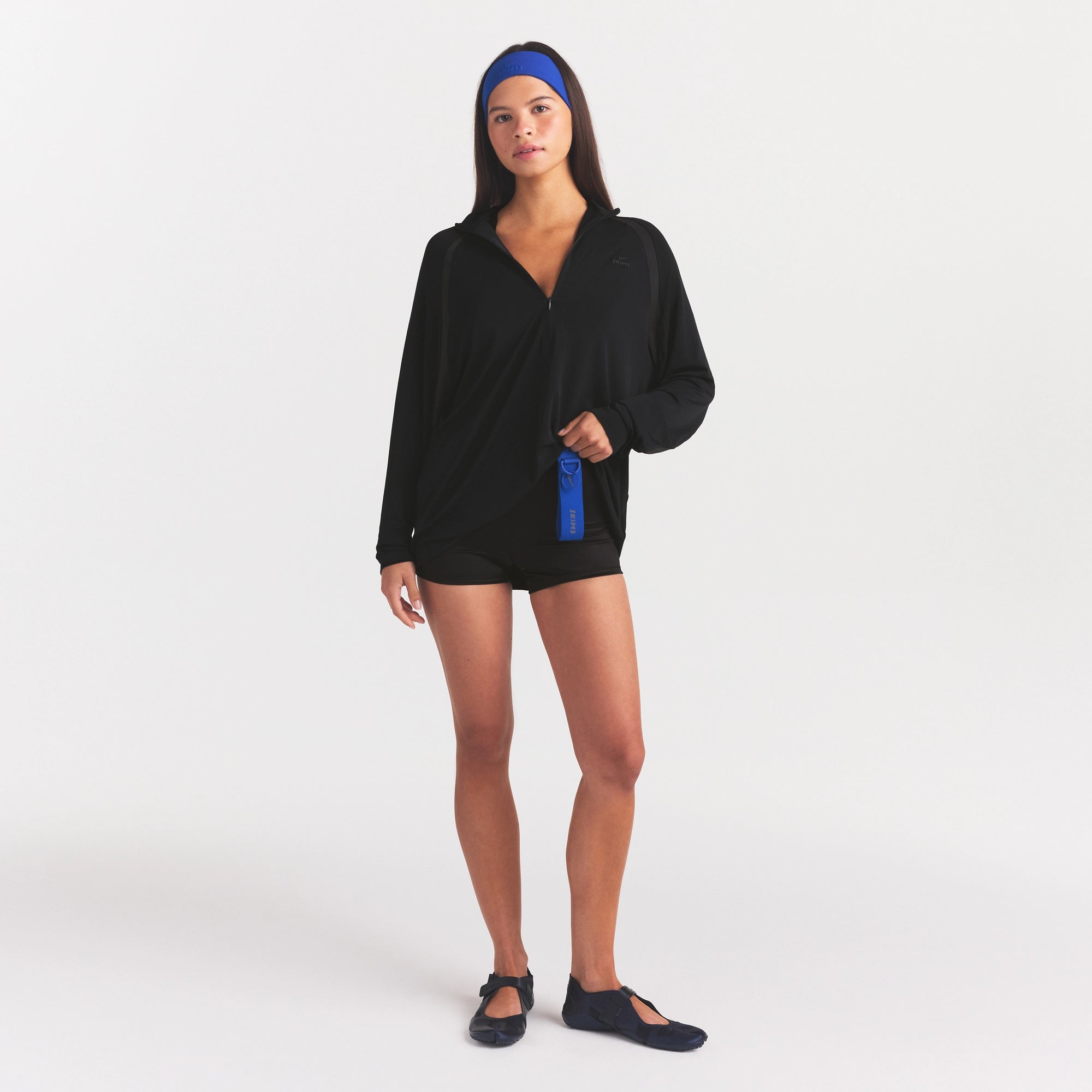 NikeSKIMS STRETCH KNIT LONG SLEEVE HALF ZIP | OBSIDIAN - Image 2
